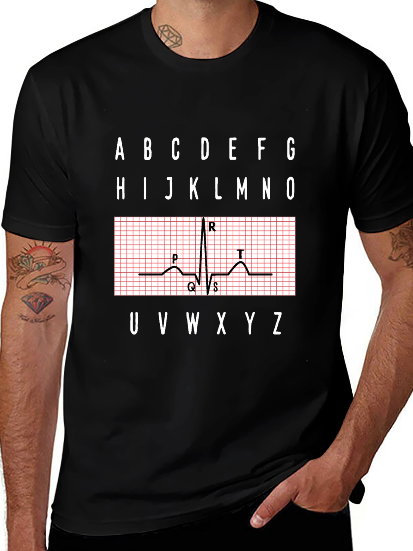 ECG Alphabet Shirt - Medical Heartbeat Tee