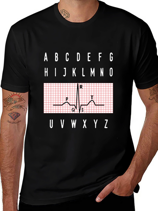 ECG Alphabet Shirt - Medical Heartbeat Tee