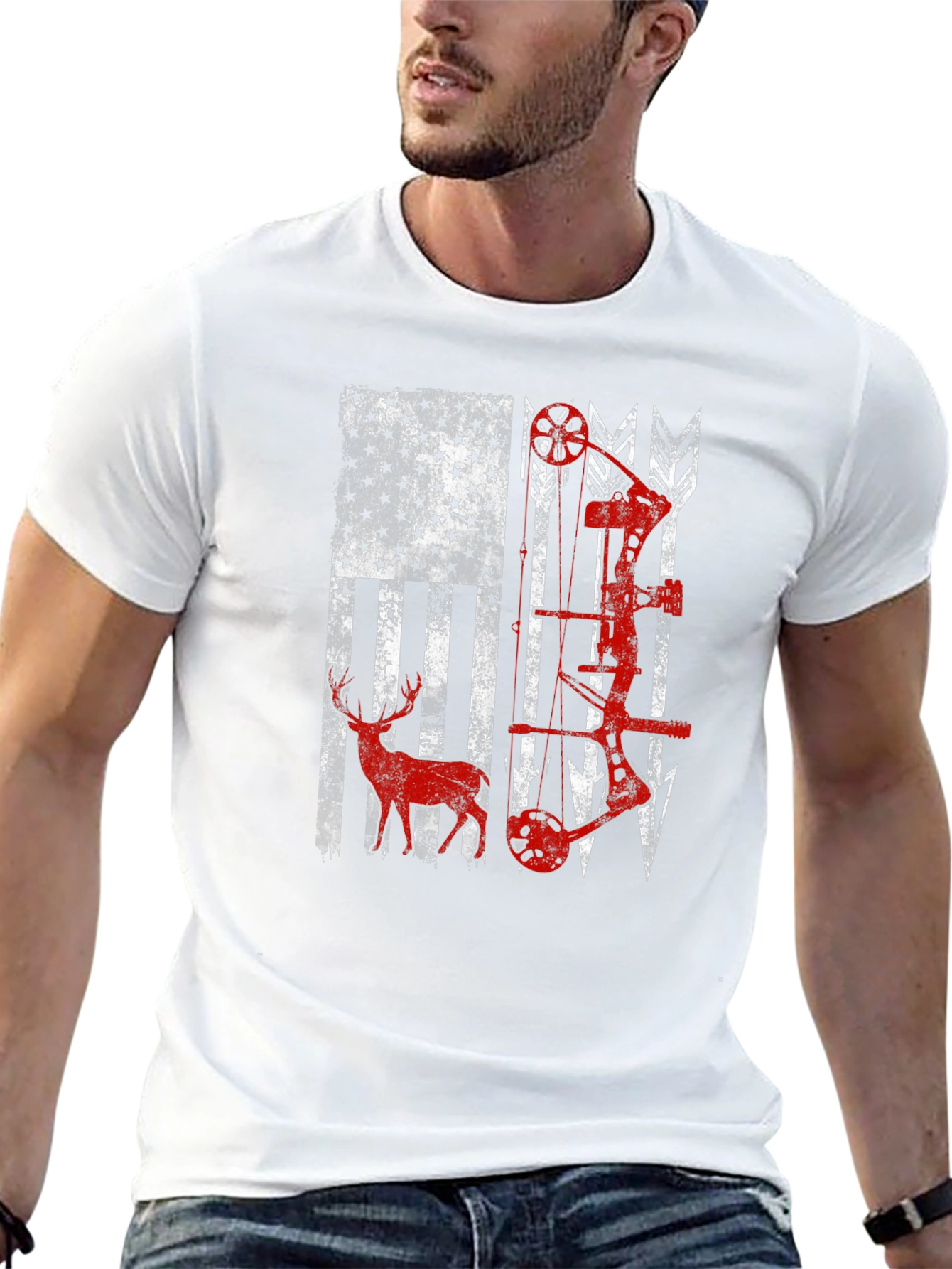 American Flag Bow Hunting T-Shirt