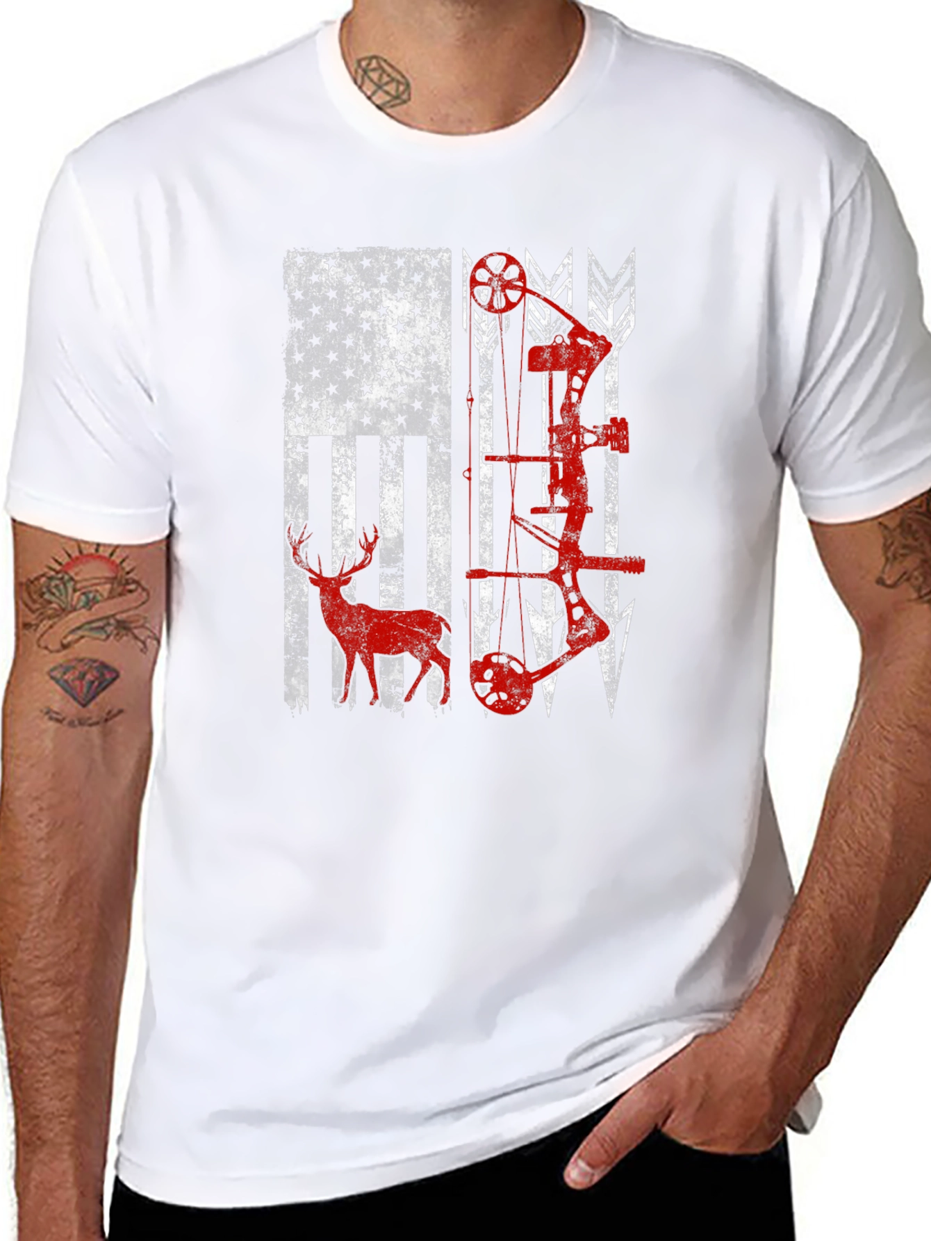 American Flag Bow Hunting T-Shirt