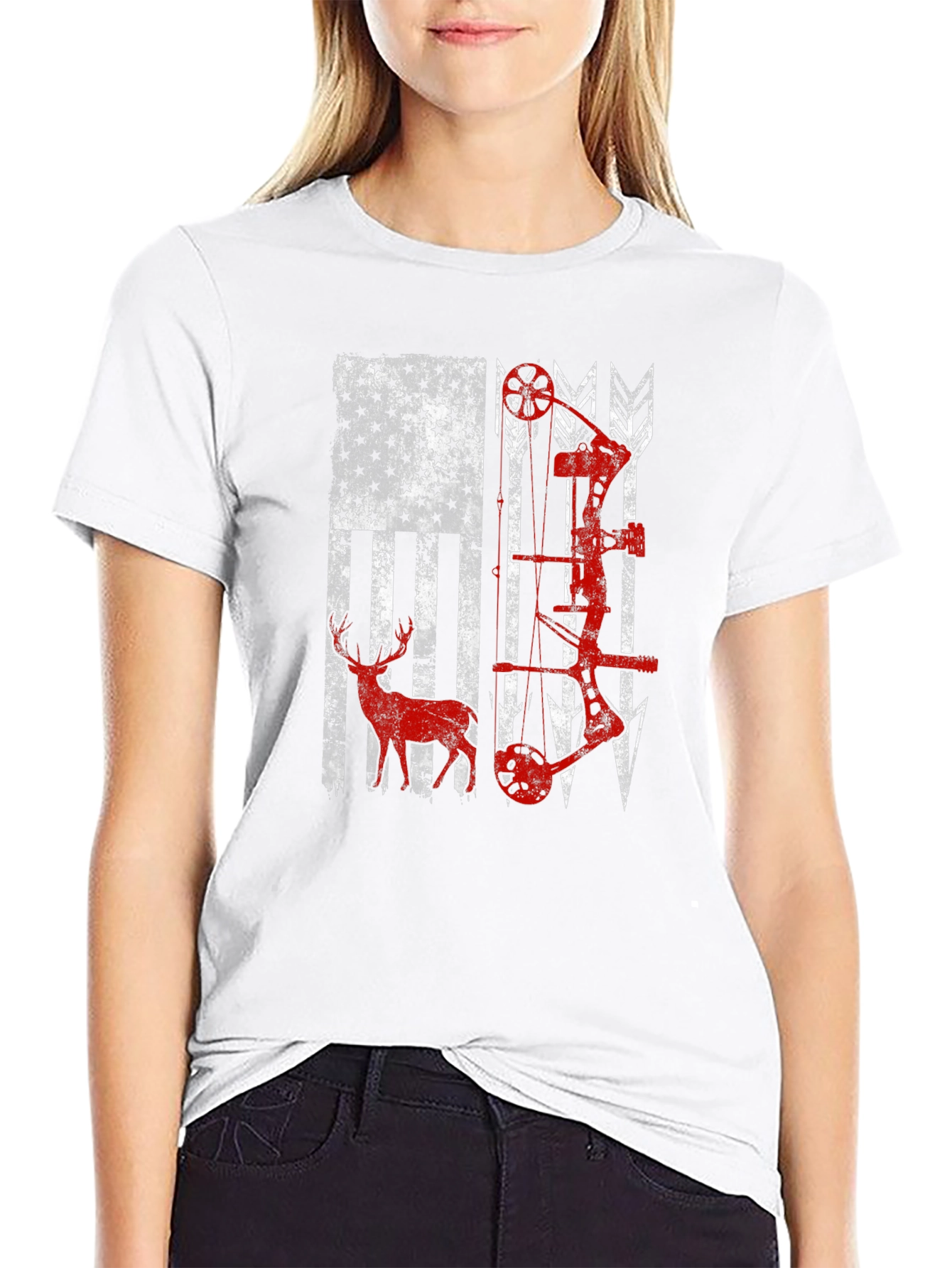American Flag Bow Hunting T-Shirt