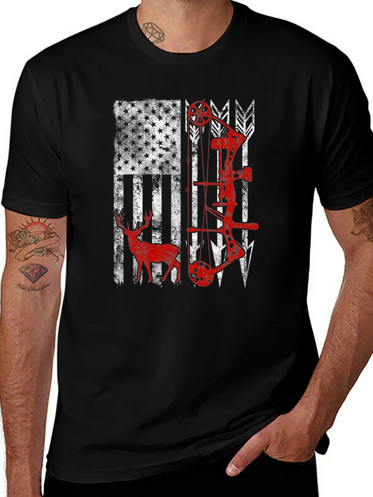 American Flag Bow Hunting T-Shirt