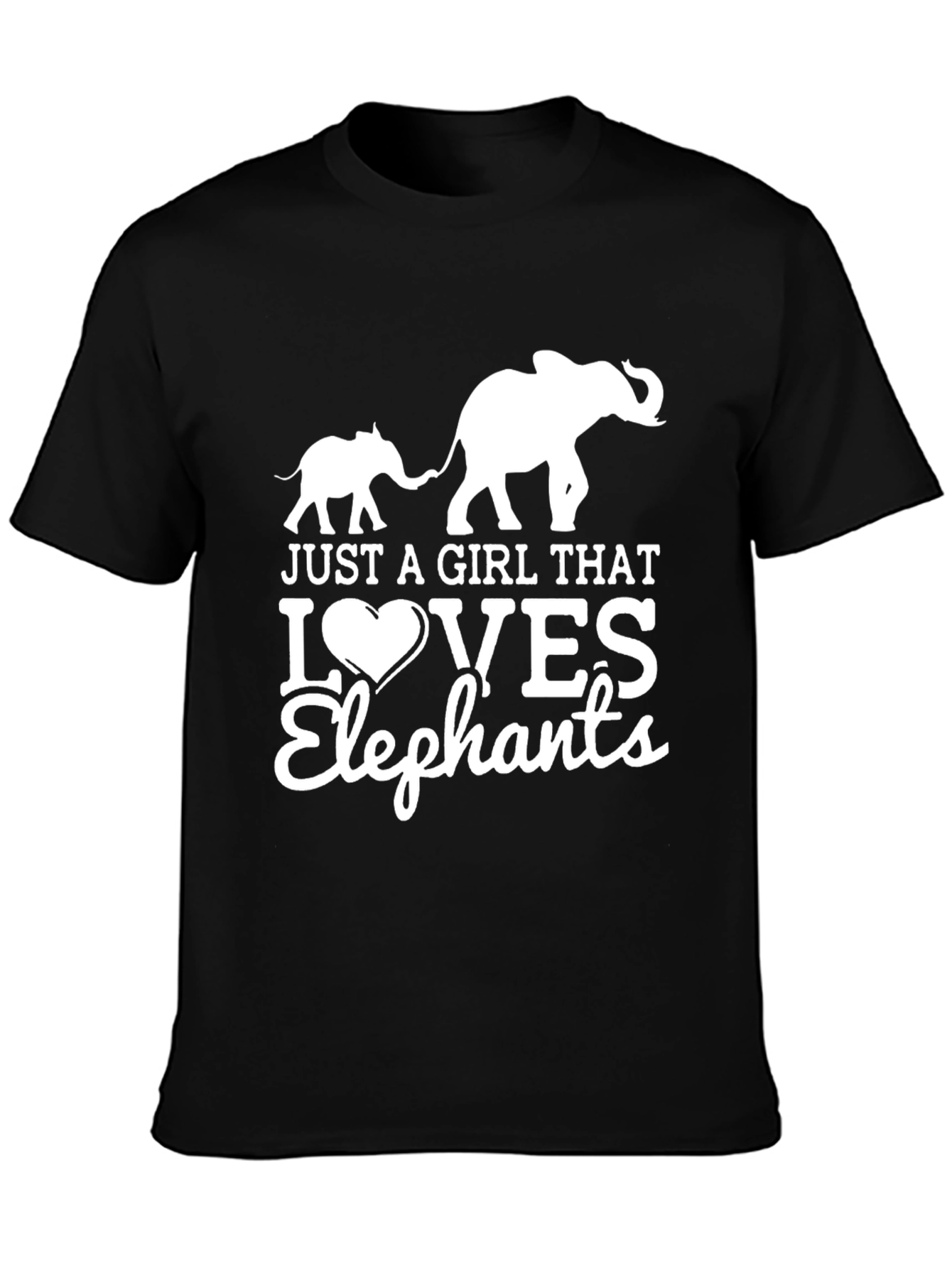 Elephant Lover Graphic Tee - Black Cotton T-Shirt