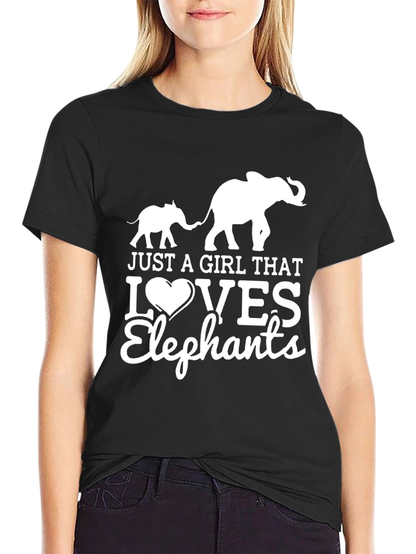 Elephant Lover Graphic Tee - Black Cotton T-Shirt