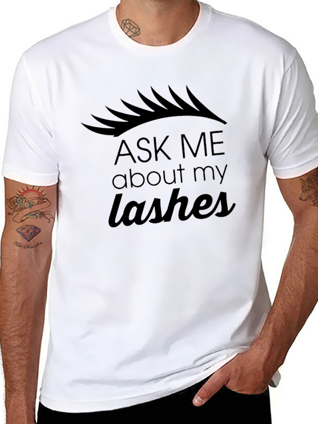 Ask Me About My Lashes T-Shirt - Black
