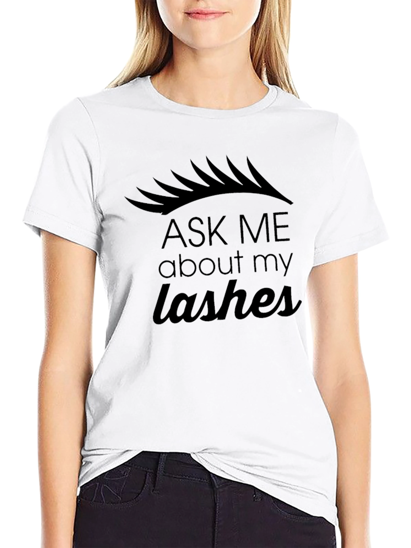 Ask Me About My Lashes T-Shirt - Black