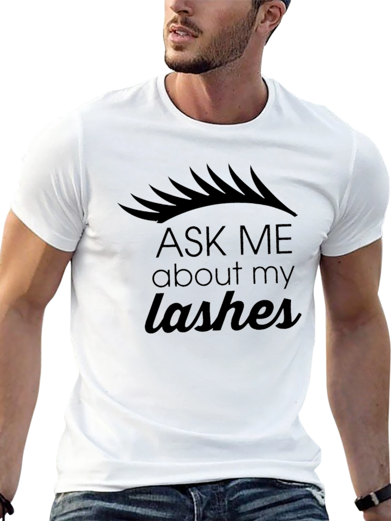 Ask Me About My Lashes T-Shirt - Black