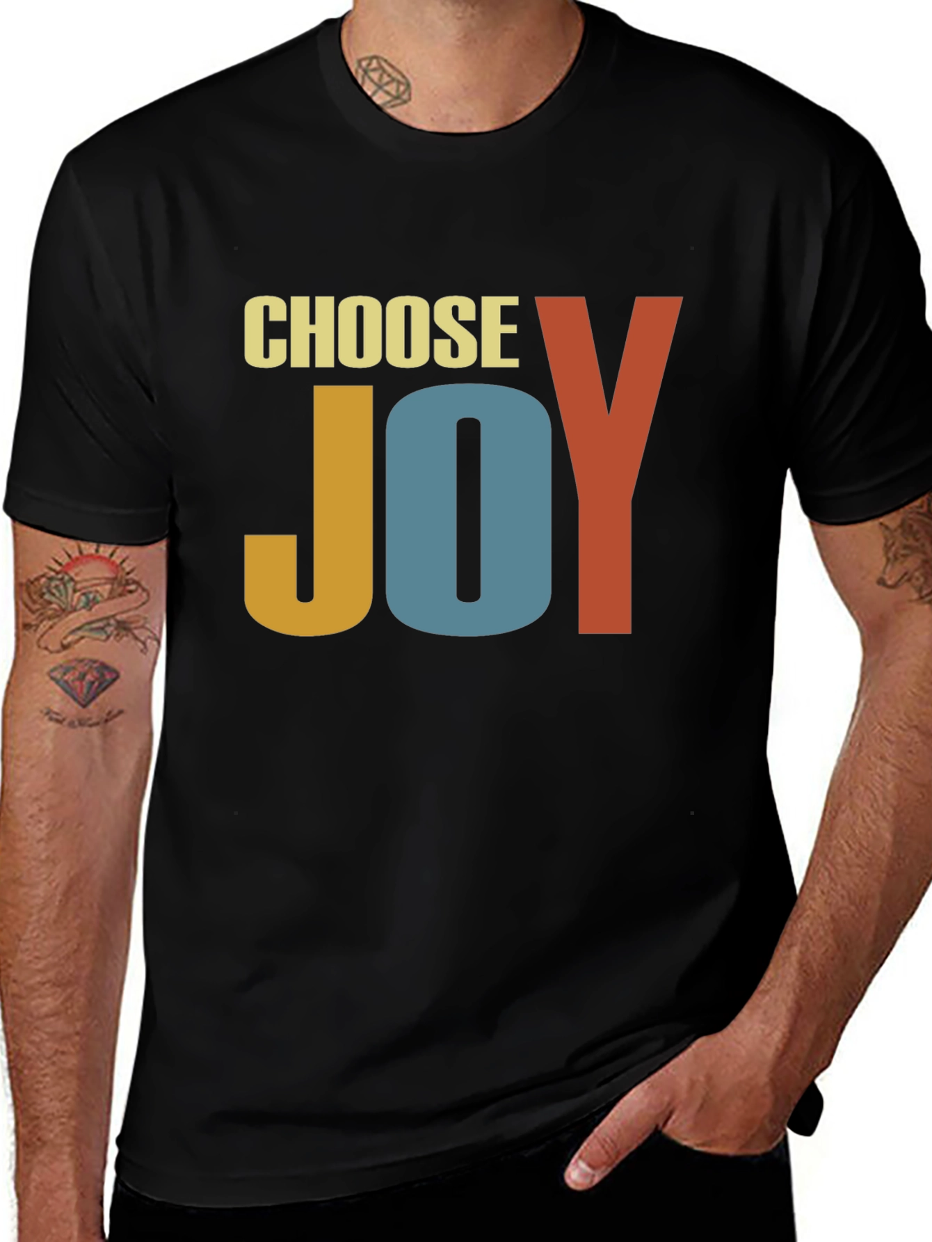 Choose Joy Graphic Tee - Retro Inspirational T-Shirt