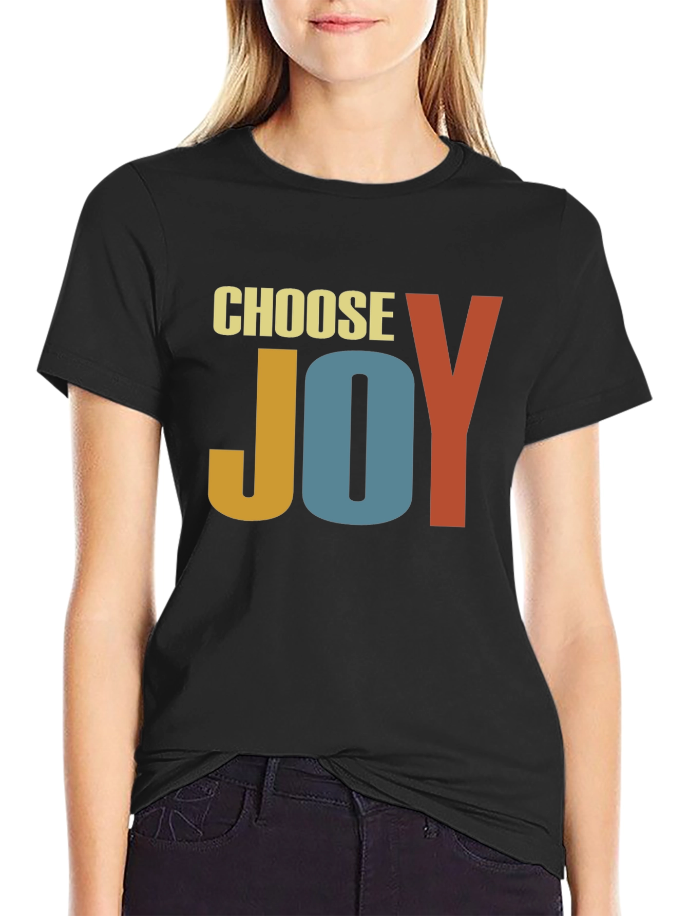 Choose Joy Graphic Tee - Retro Inspirational T-Shirt