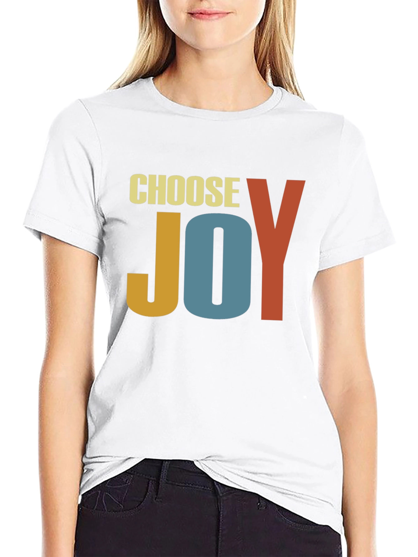 Choose Joy Graphic Tee - Retro Inspirational T-Shirt