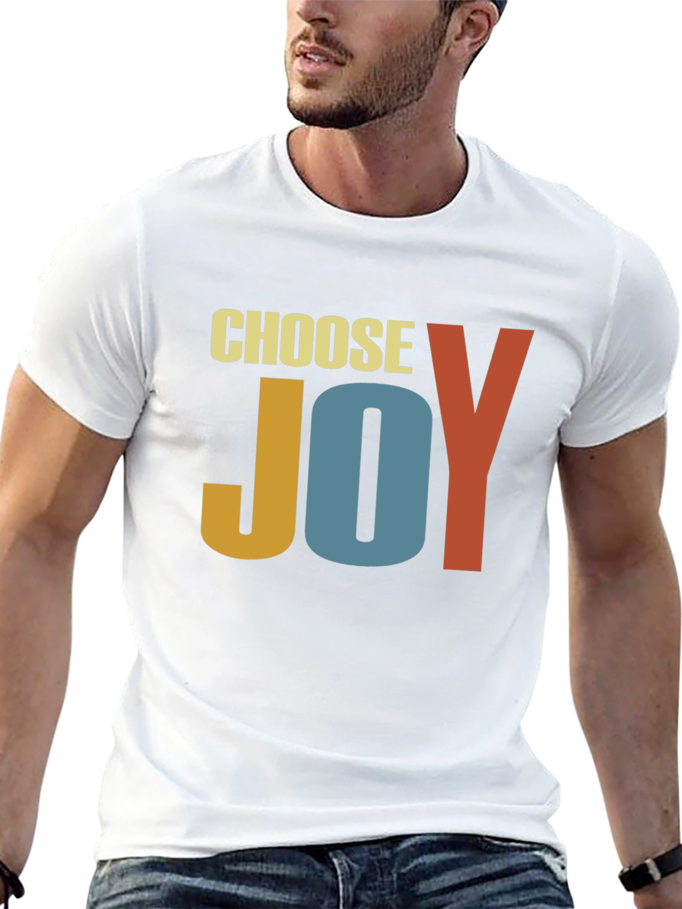 Choose Joy Graphic Tee - Retro Inspirational T-Shirt