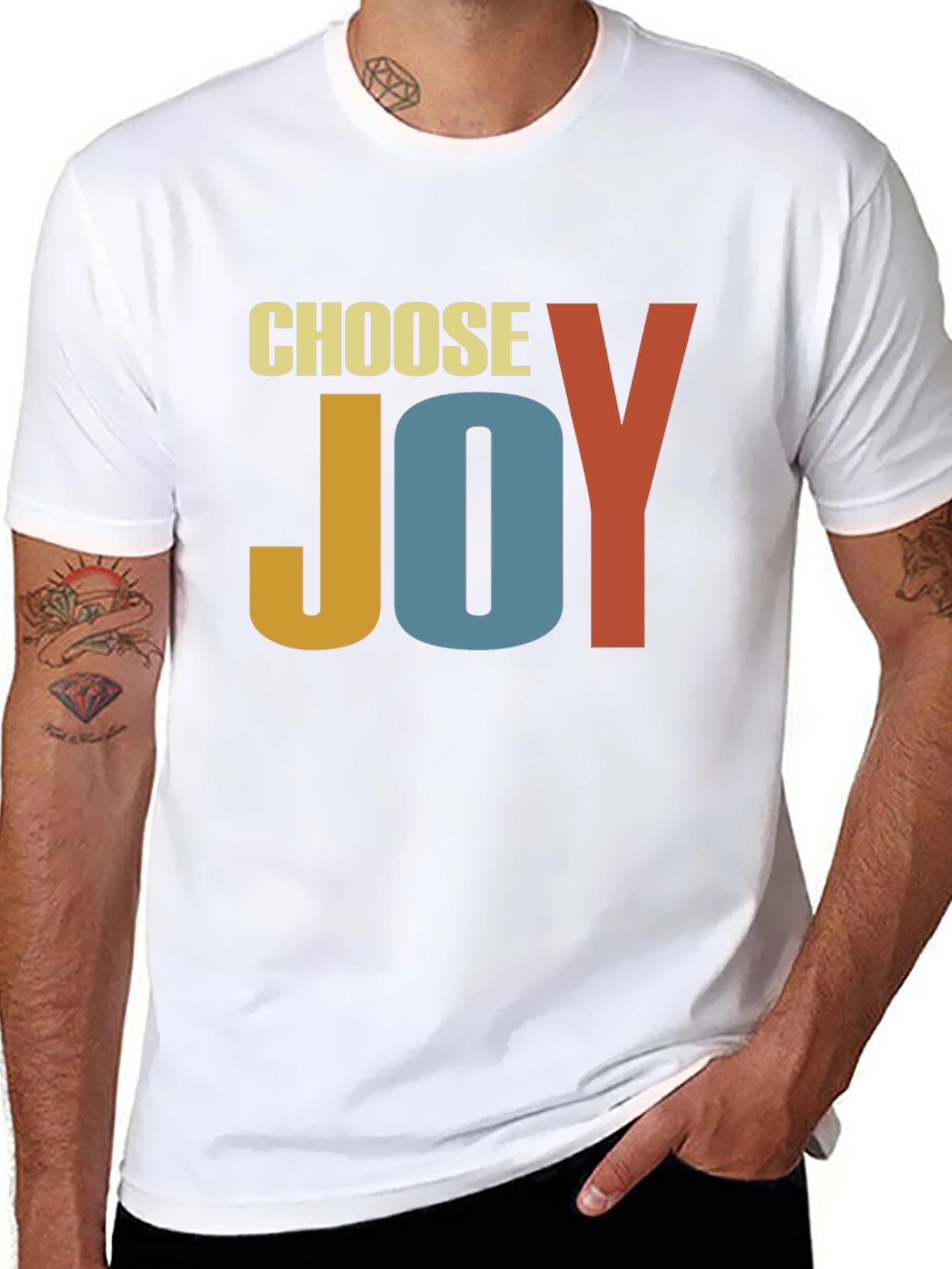 Choose Joy Graphic Tee - Retro Inspirational T-Shirt