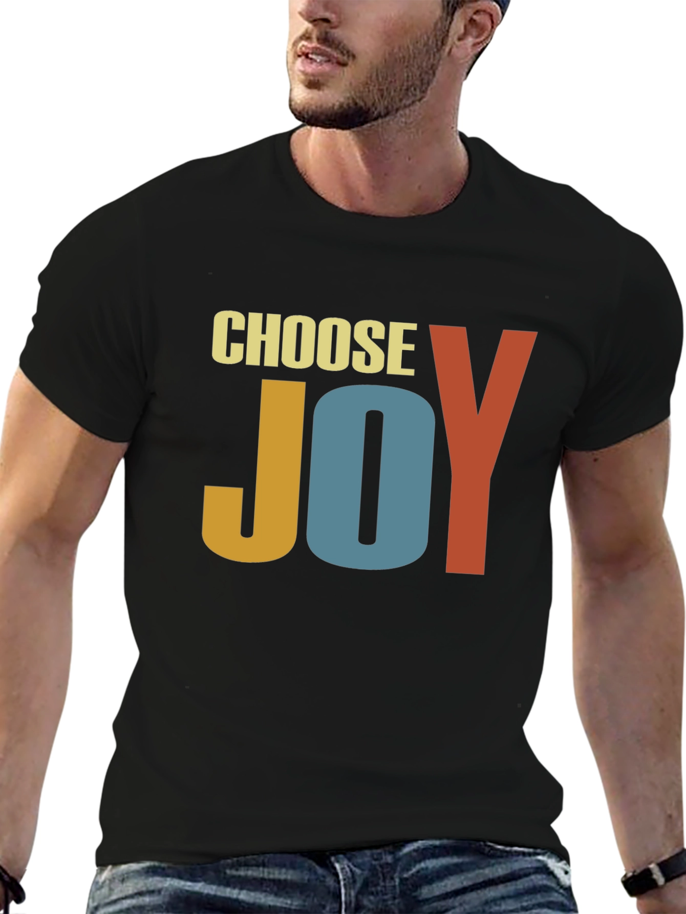 Choose Joy Graphic Tee - Retro Inspirational T-Shirt