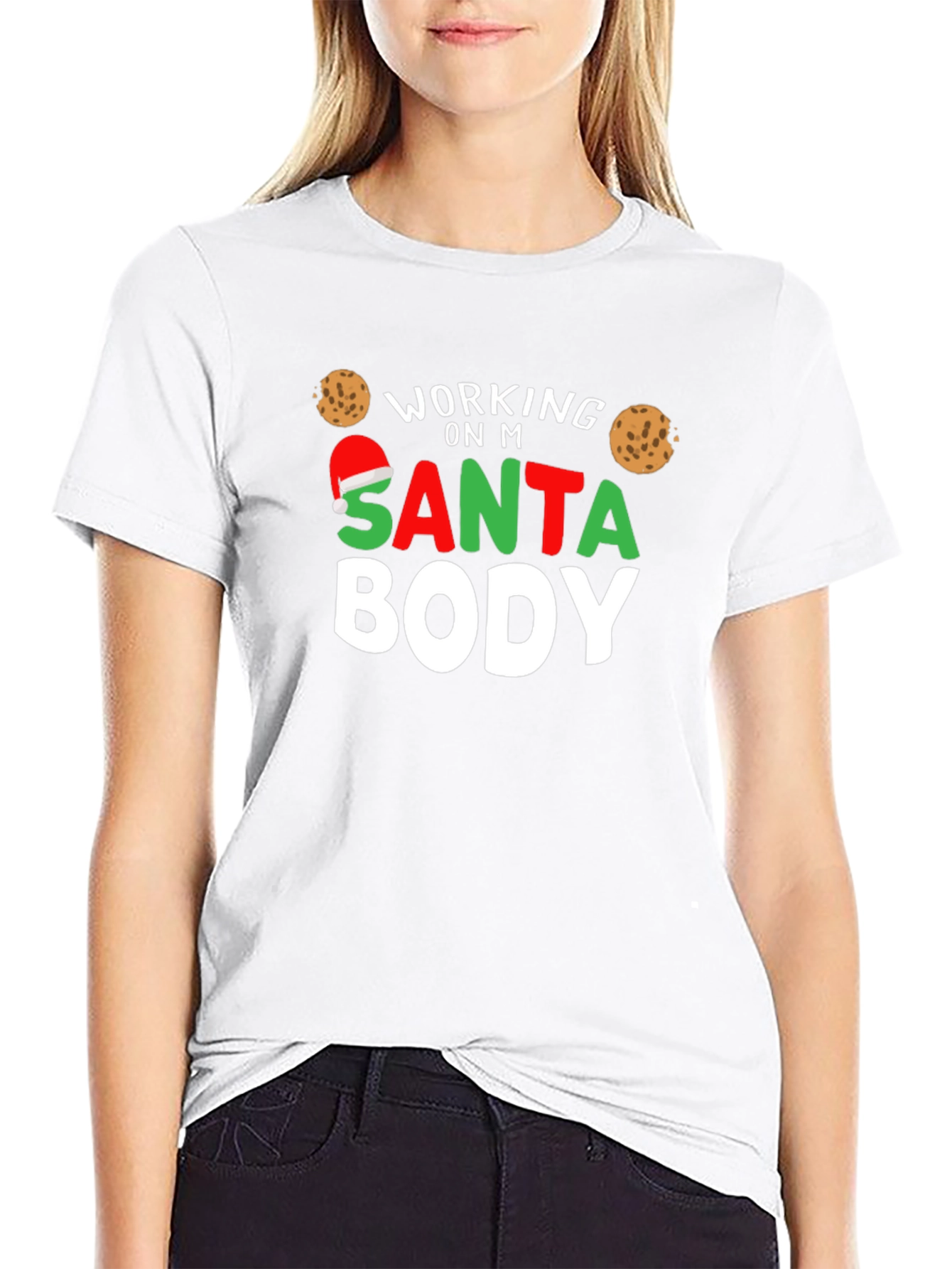 Working on My Santa Body Christmas T-Shirt