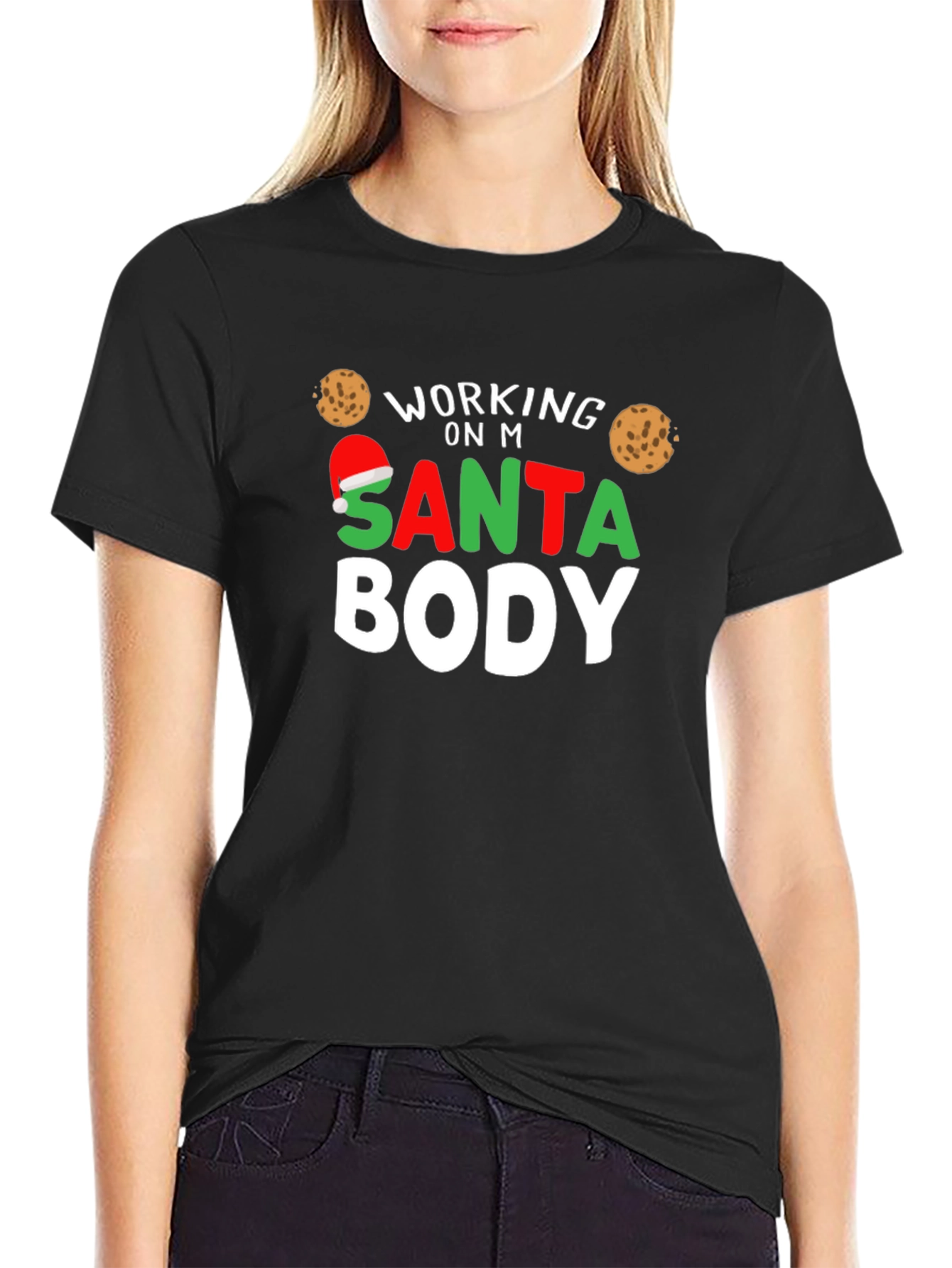Working on My Santa Body Christmas T-Shirt