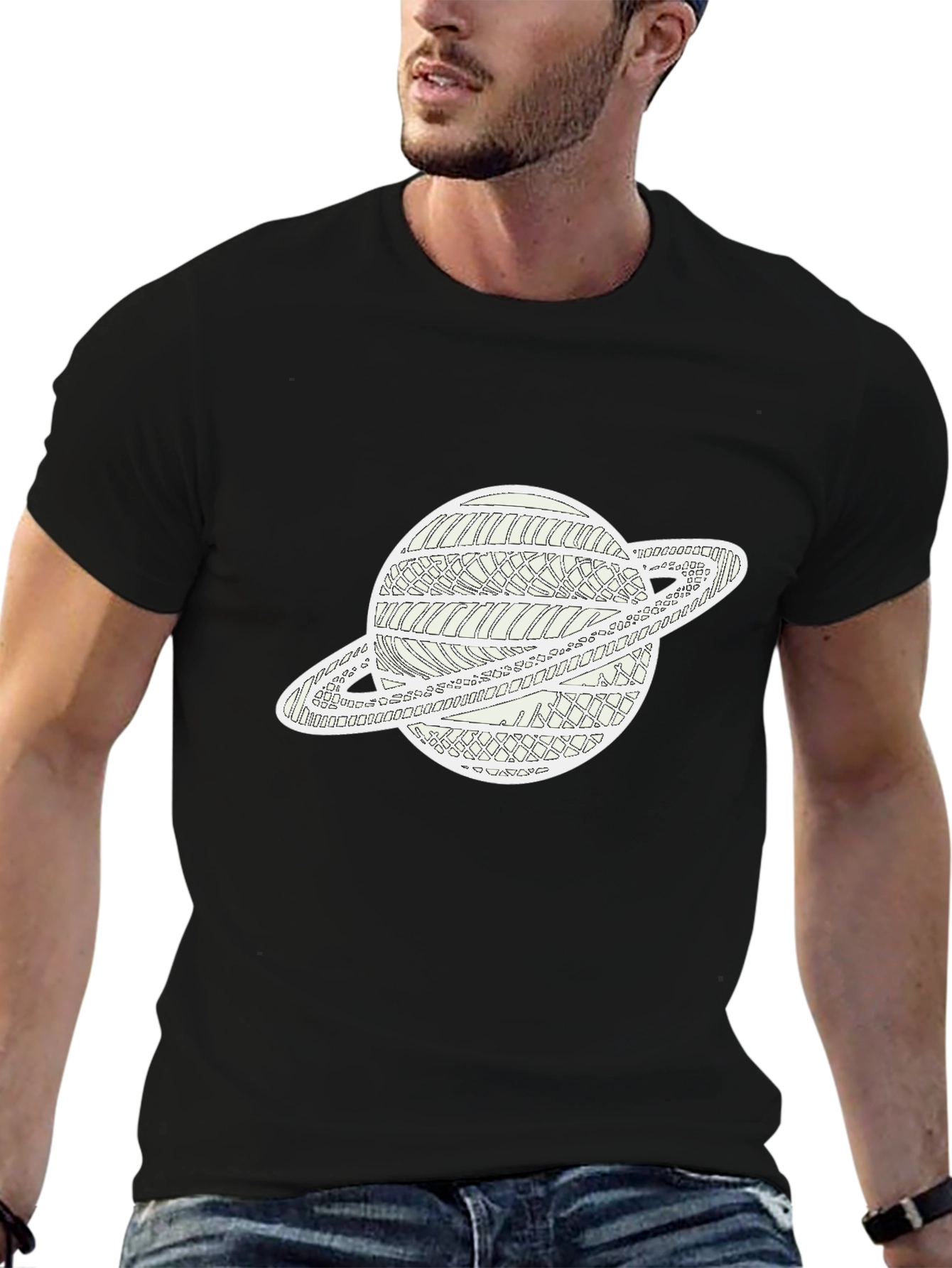 Saturn Graphic Black T-Shirt