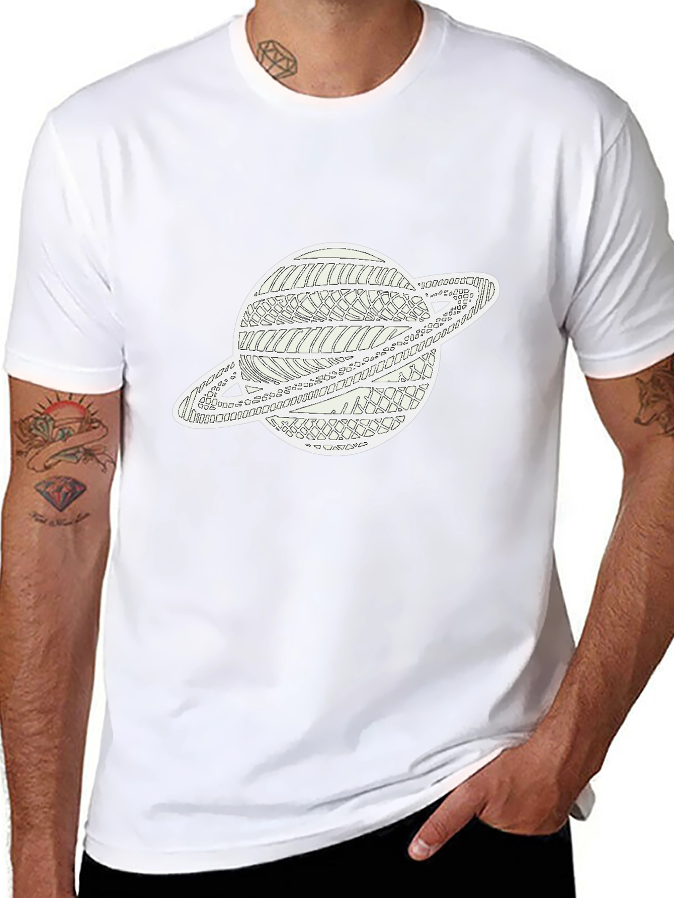 Saturn Graphic Black T-Shirt