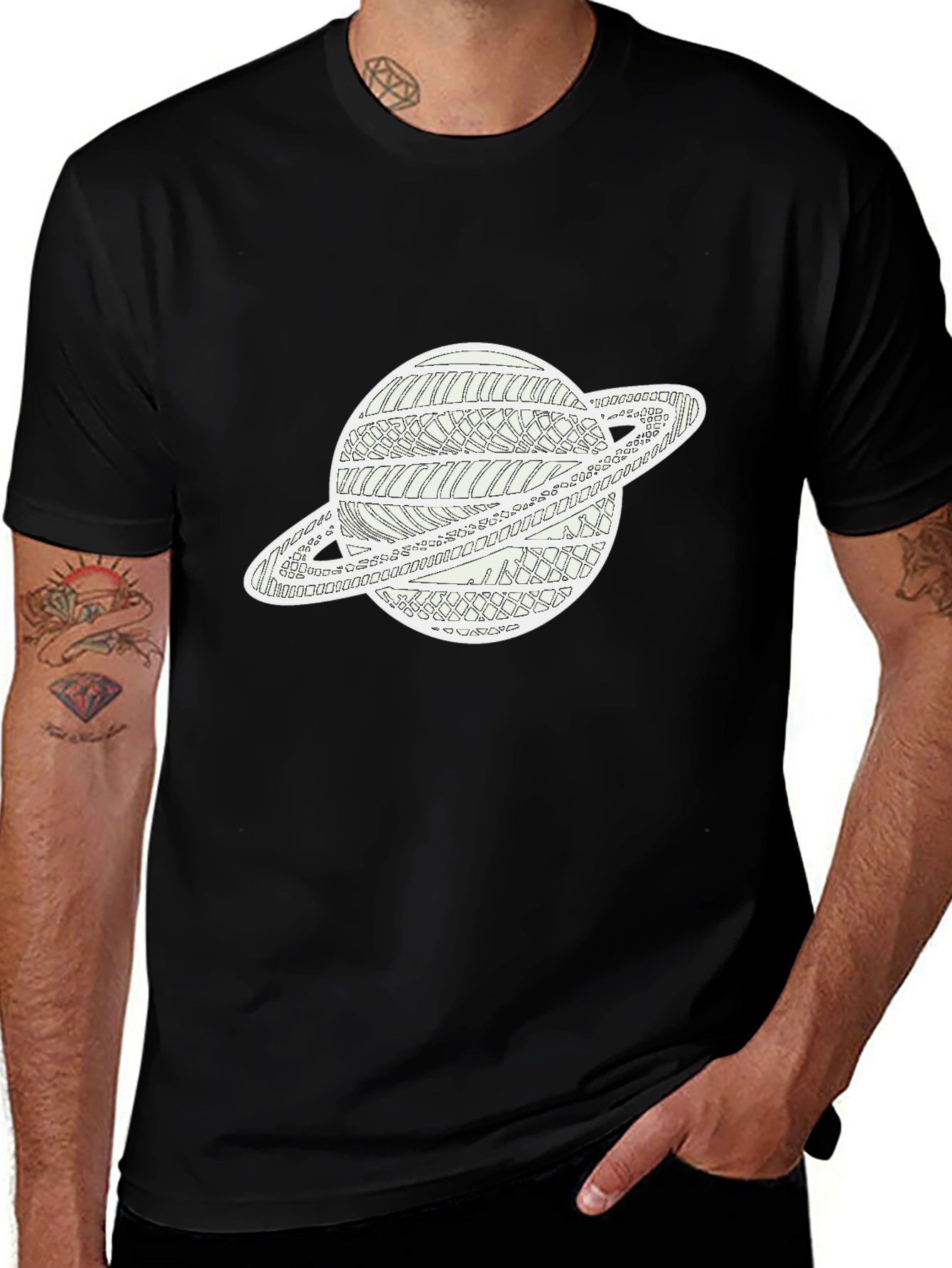 Saturn Graphic Black T-Shirt