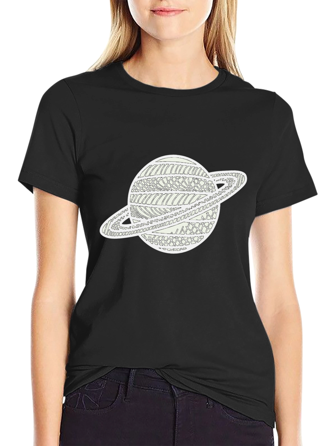 Saturn Graphic Black T-Shirt