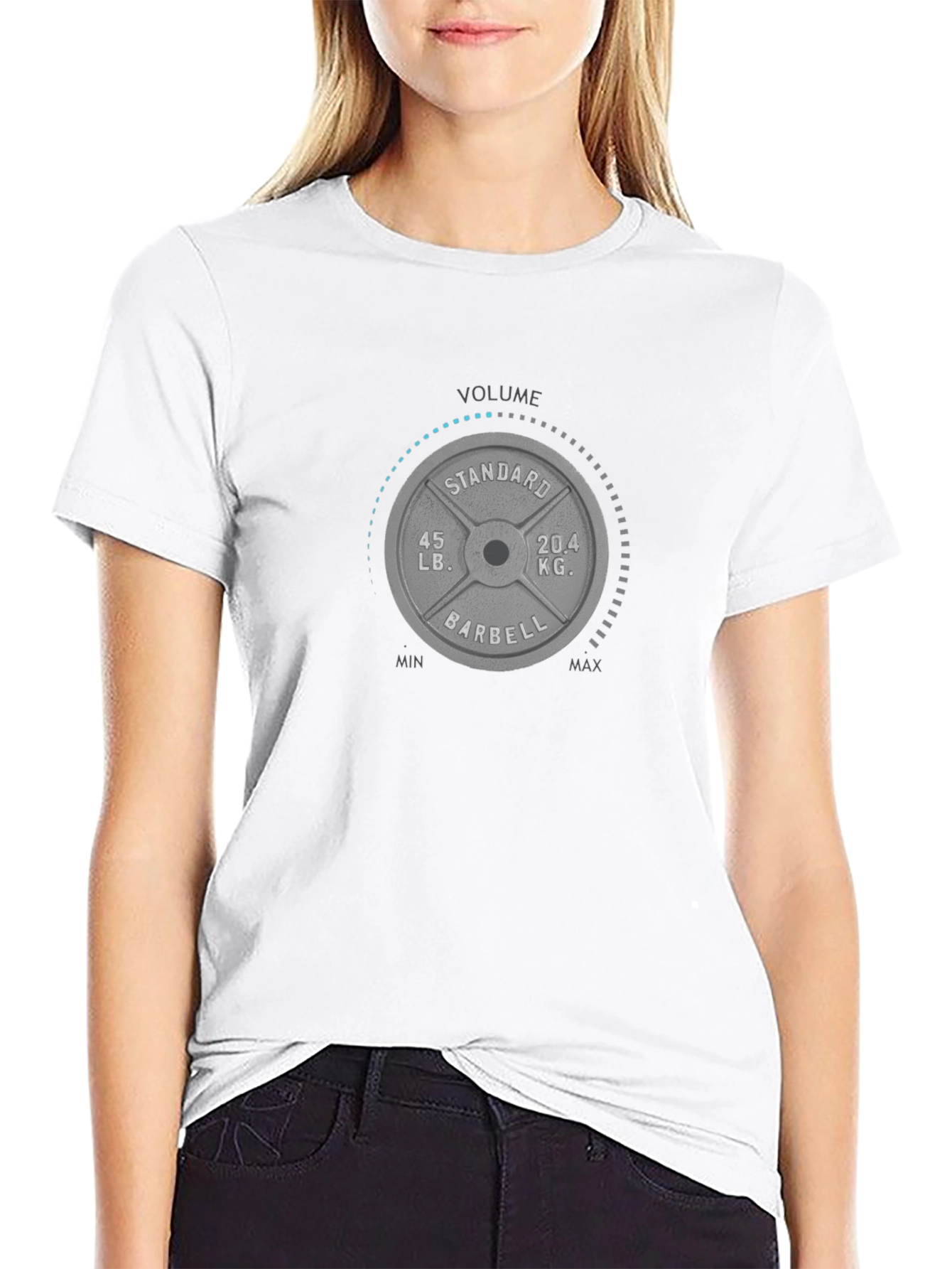 Weightlifting Volume T-Shirt - Barbell Dial Design