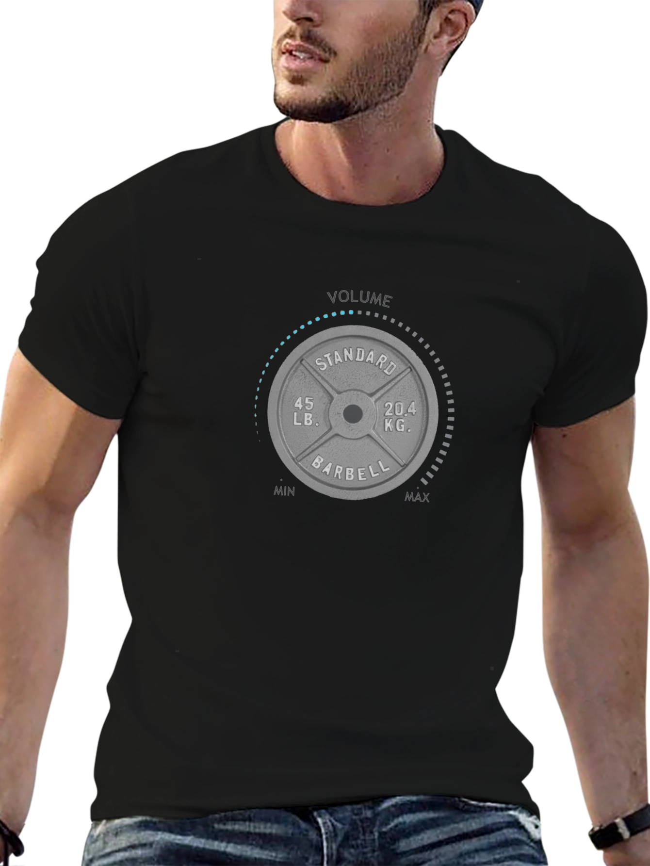 Weightlifting Volume T-Shirt - Barbell Dial Design