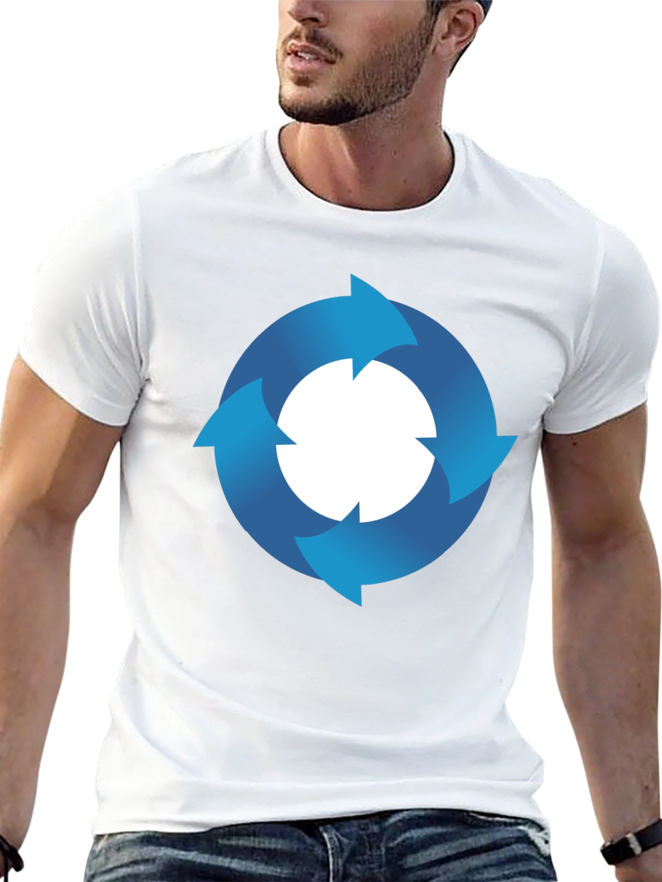 Circular Arrow Graphic T-Shirt - Mens Black Tee