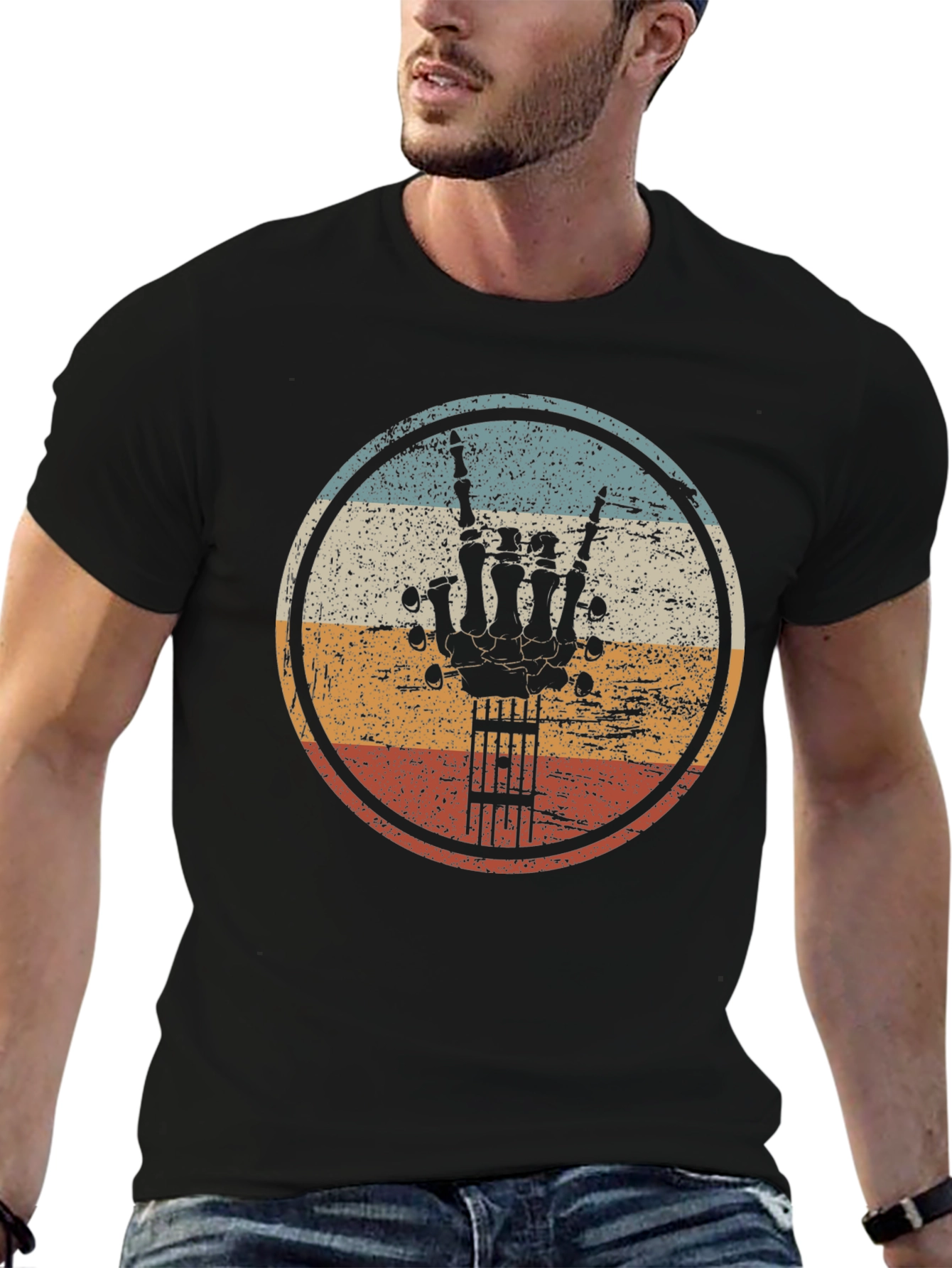 Retro Rock Hand Guitar T-Shirt