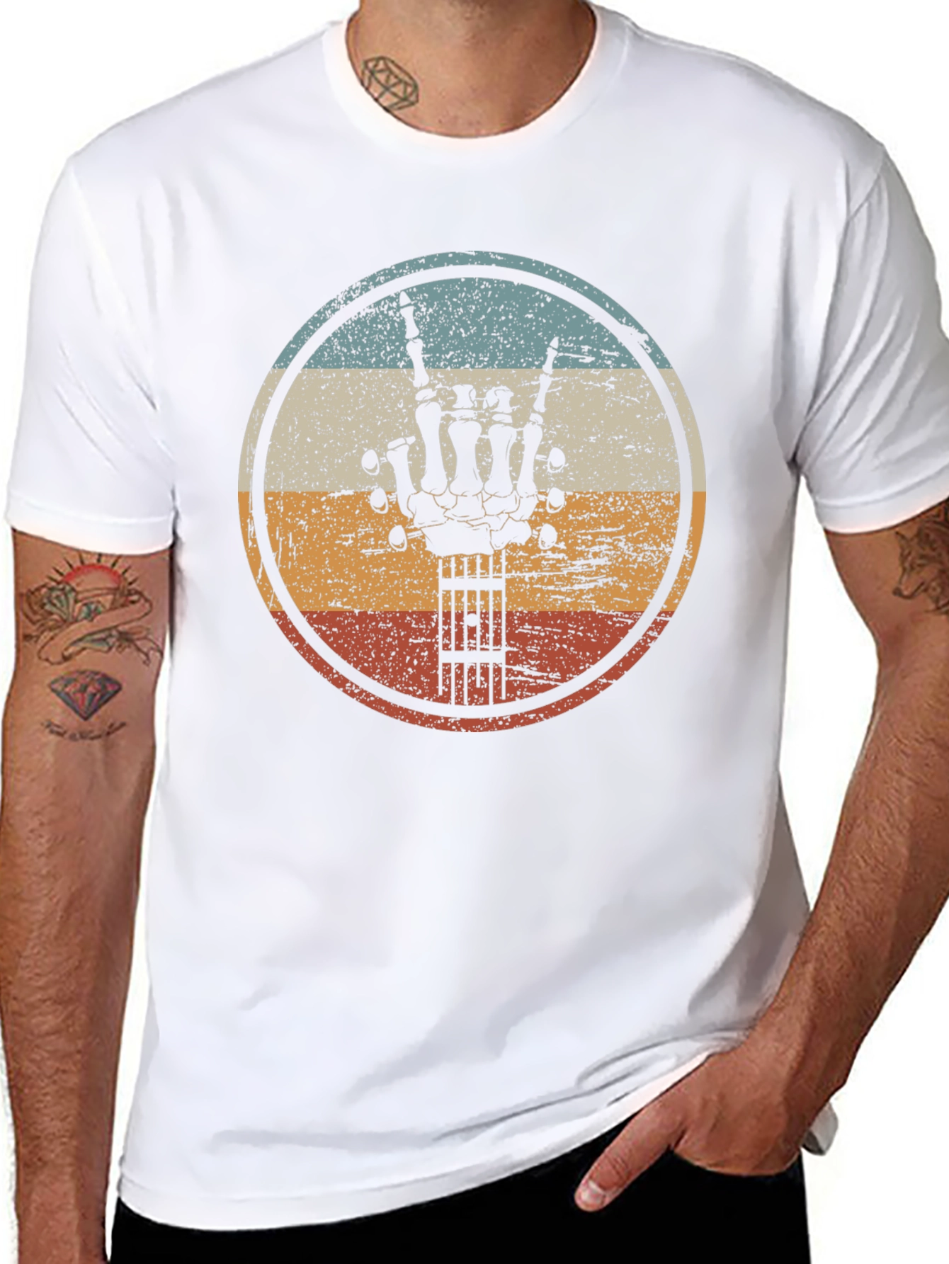 Retro Rock Hand Guitar T-Shirt