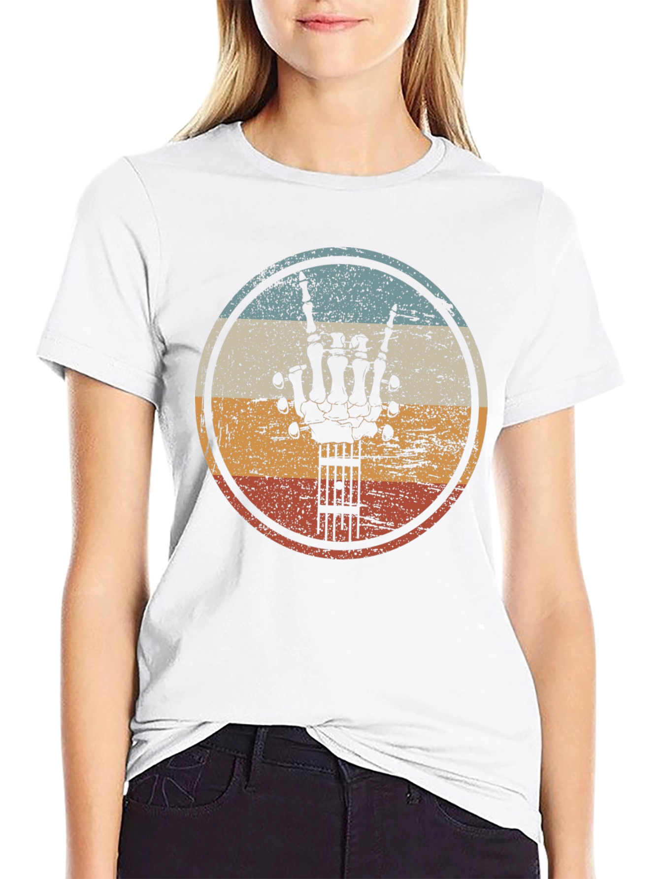 Retro Rock Hand Guitar T-Shirt