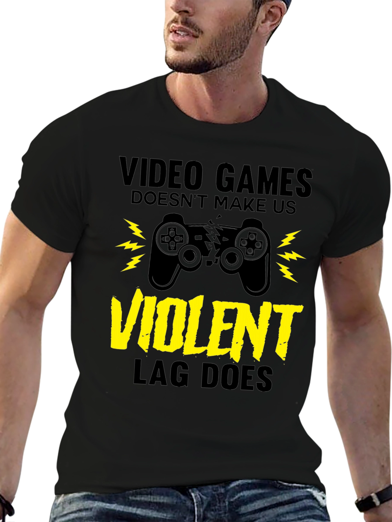 Video Games LAG Black T-Shirt