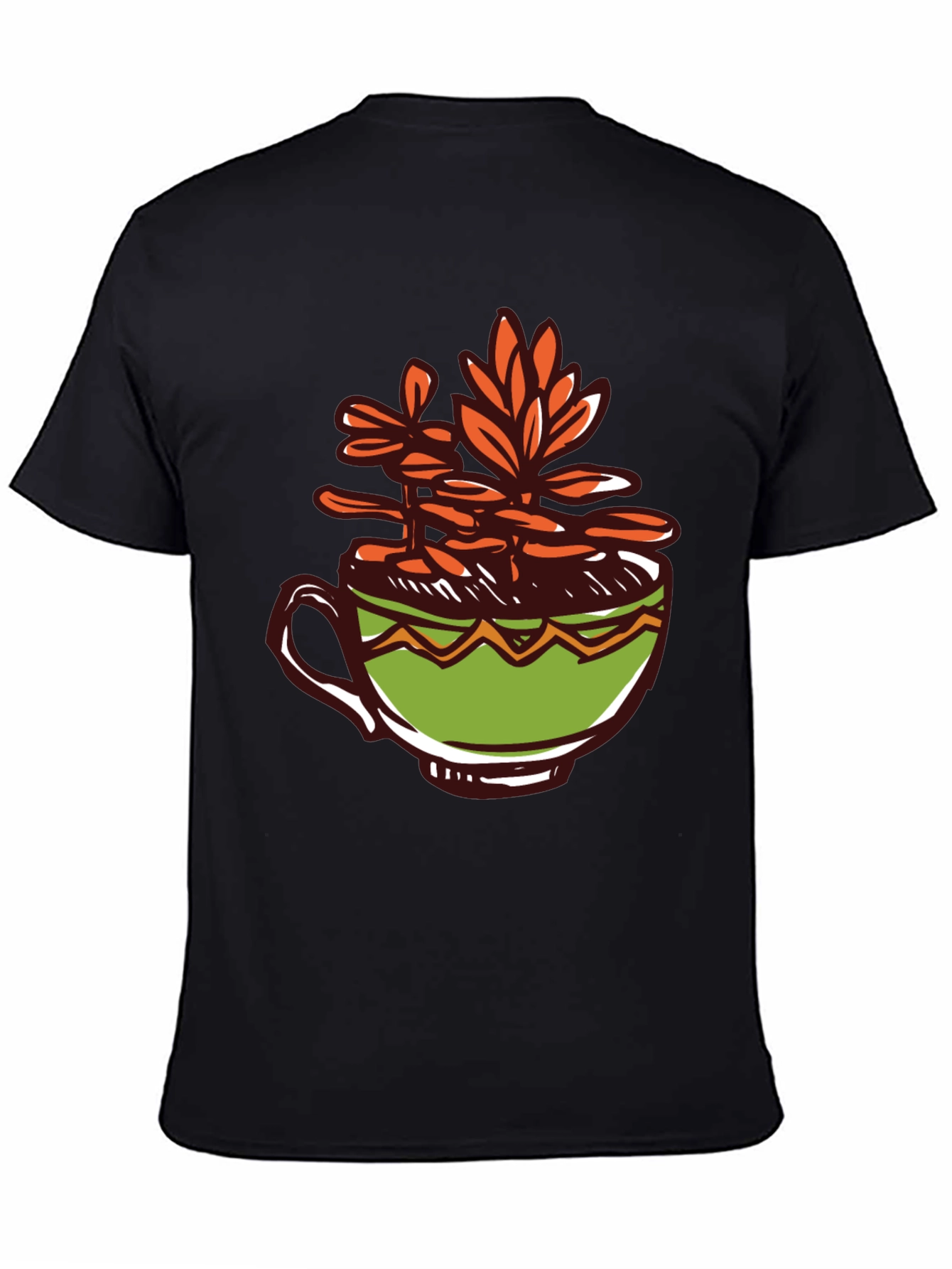 Unique Graphic Tee: Plant in a Cup Design
