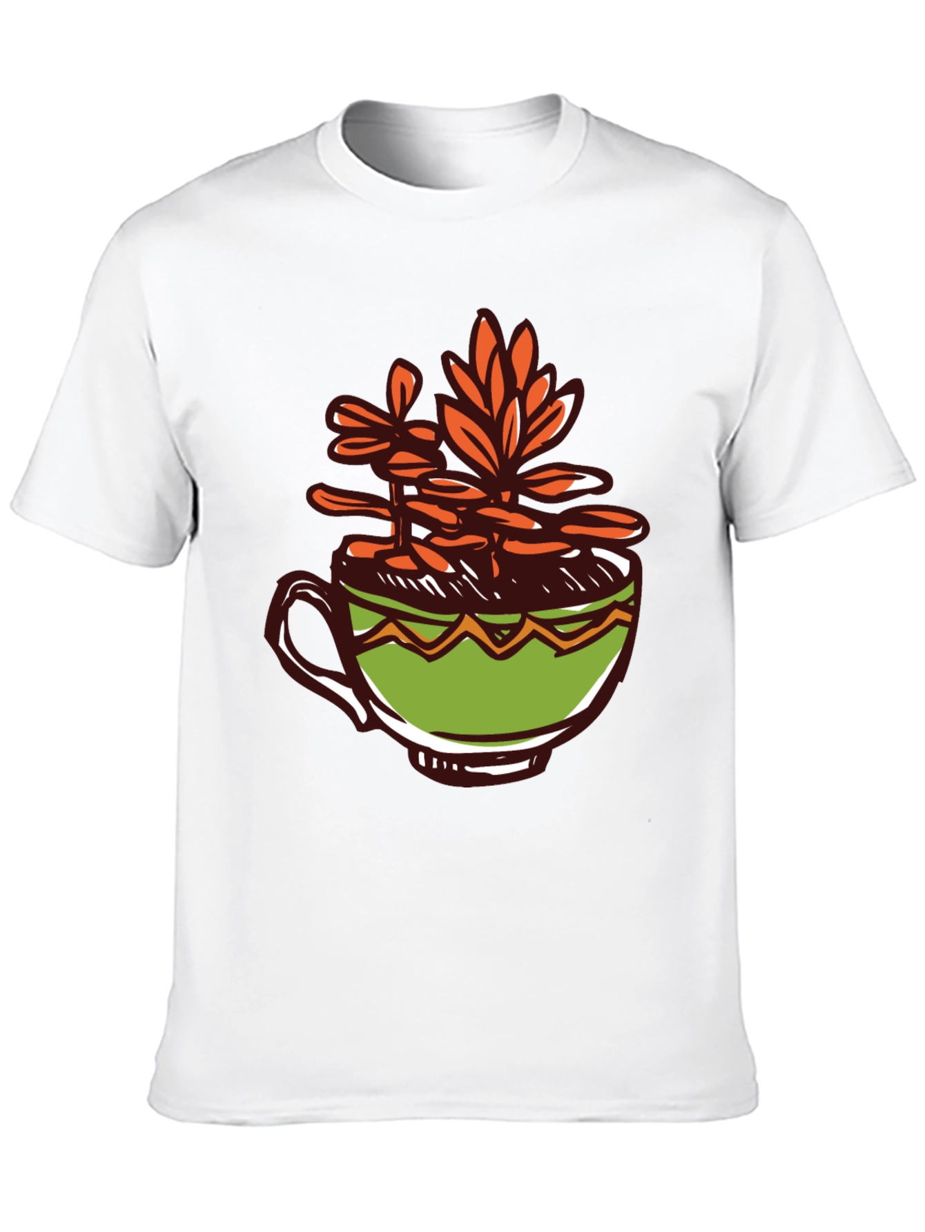 Unique Graphic Tee: Plant in a Cup Design