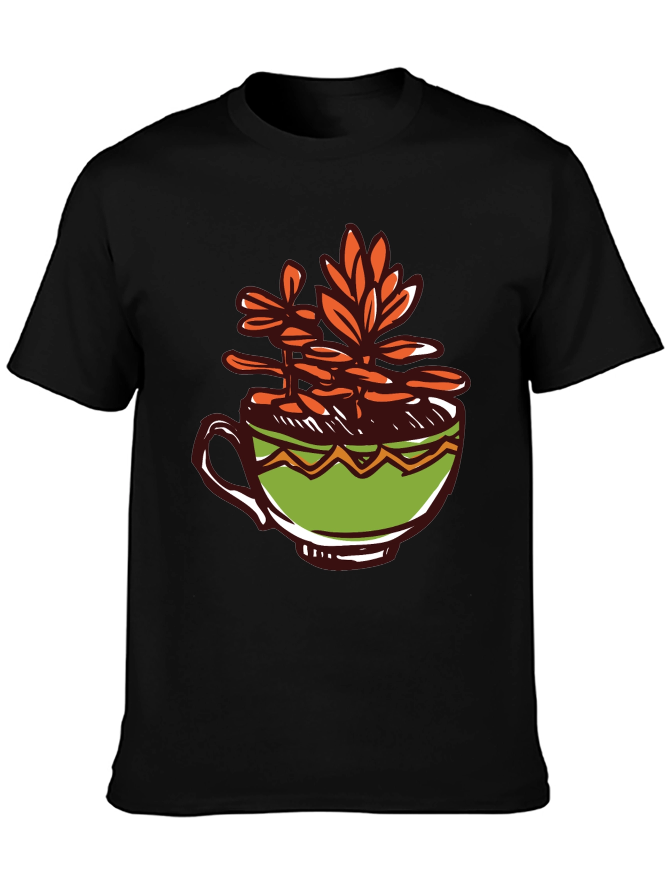 Unique Graphic Tee: Plant in a Cup Design