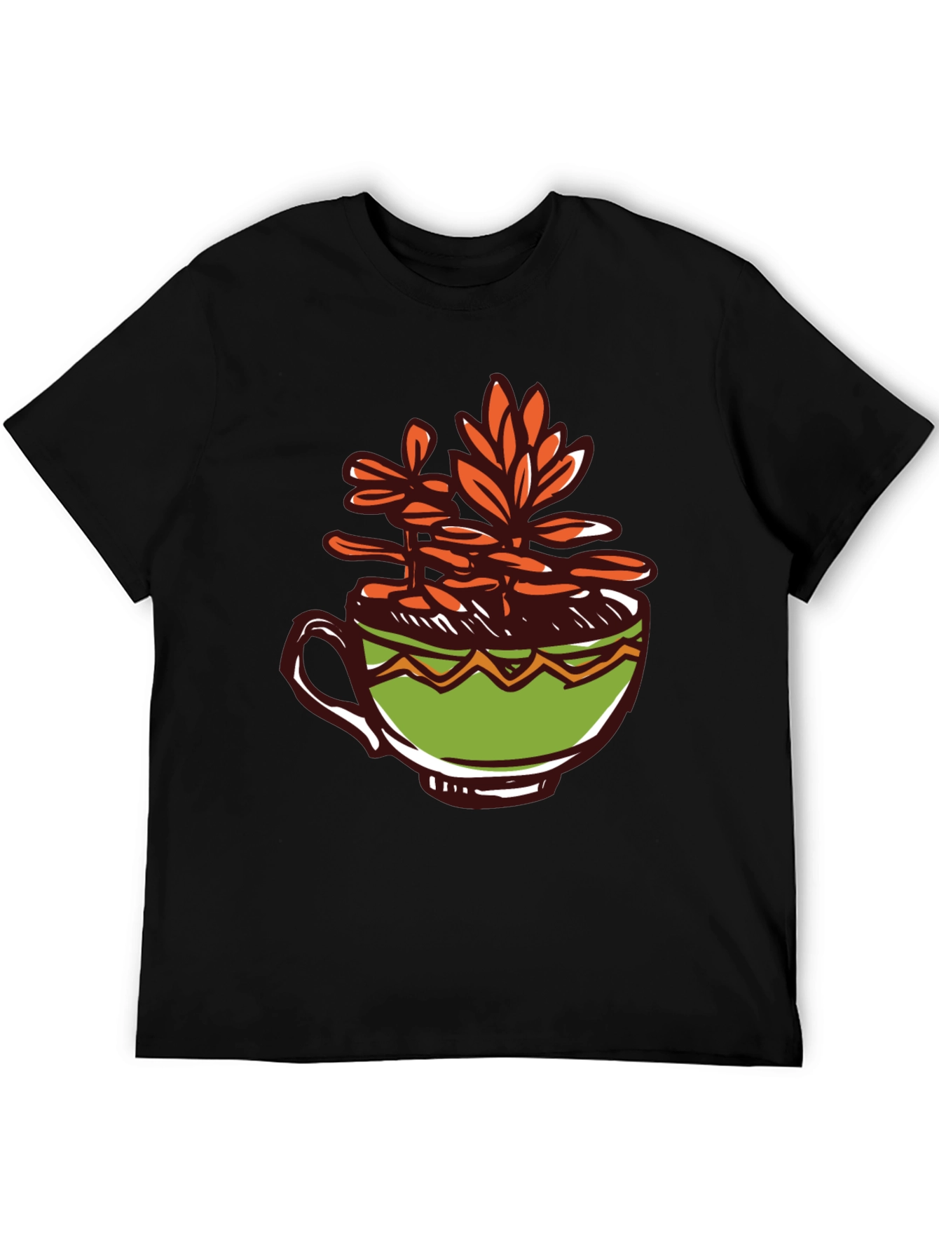 Unique Graphic Tee: Plant in a Cup Design