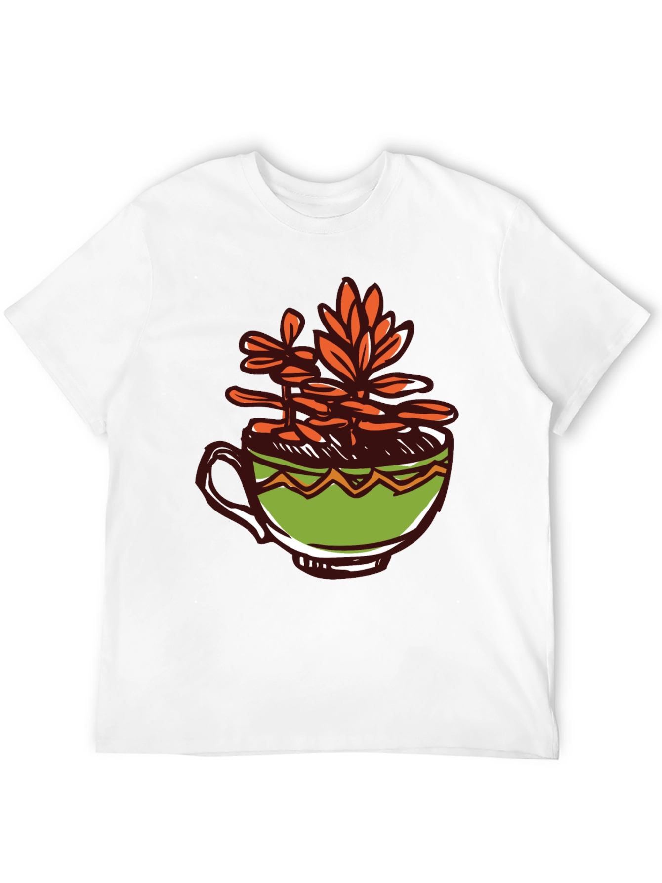 Unique Graphic Tee: Plant in a Cup Design