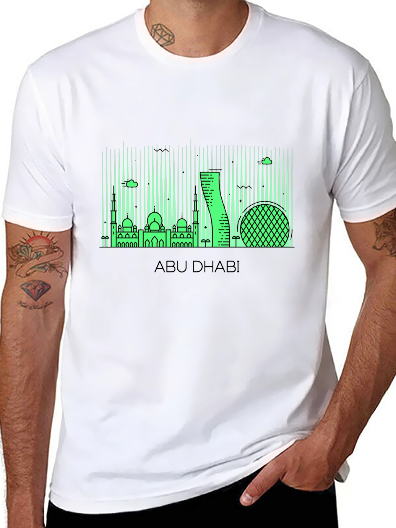 Abu Dhabi Skyline Graphic T-Shirt