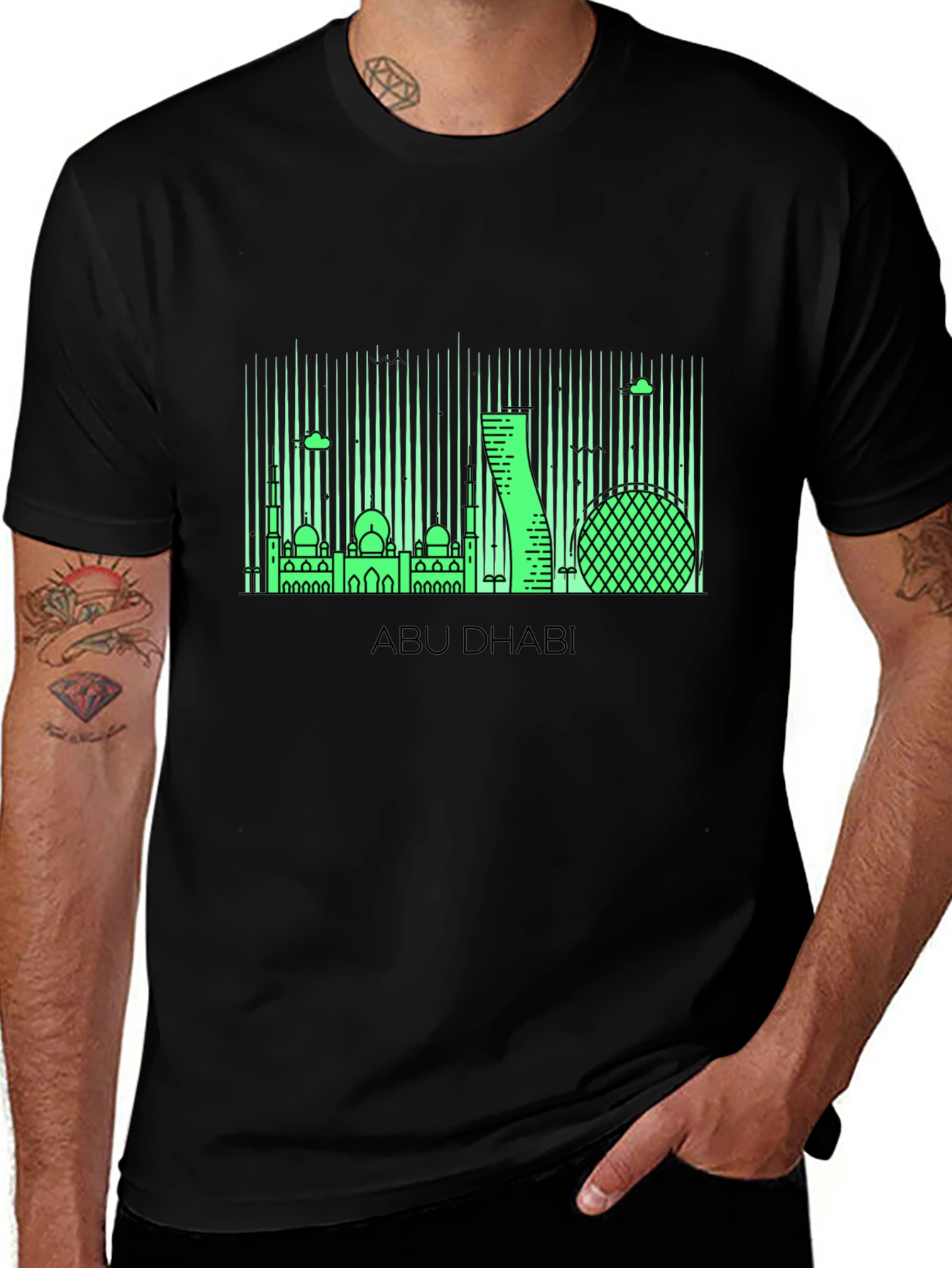 Abu Dhabi Skyline Graphic T-Shirt
