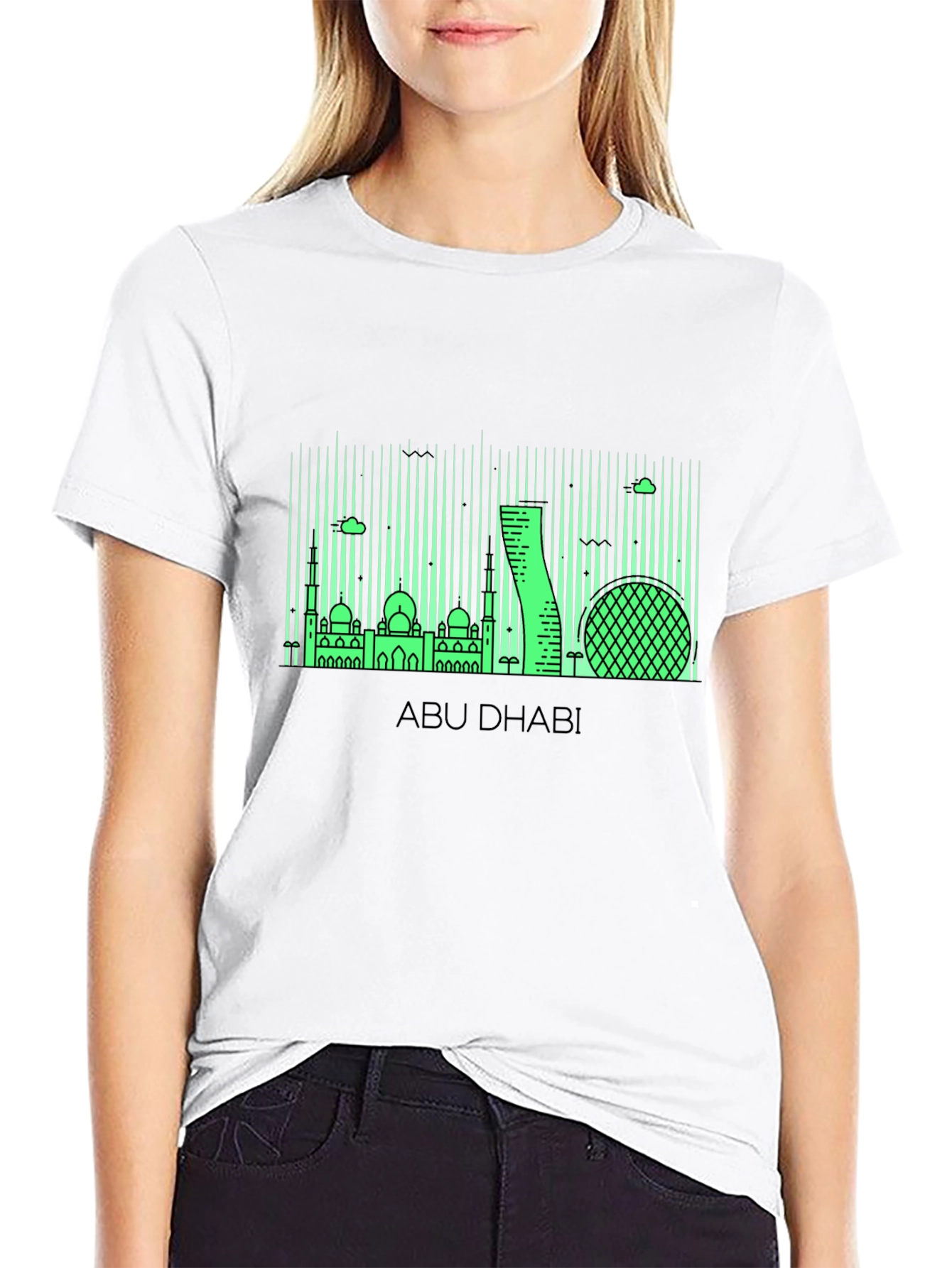 Abu Dhabi Skyline Graphic T-Shirt