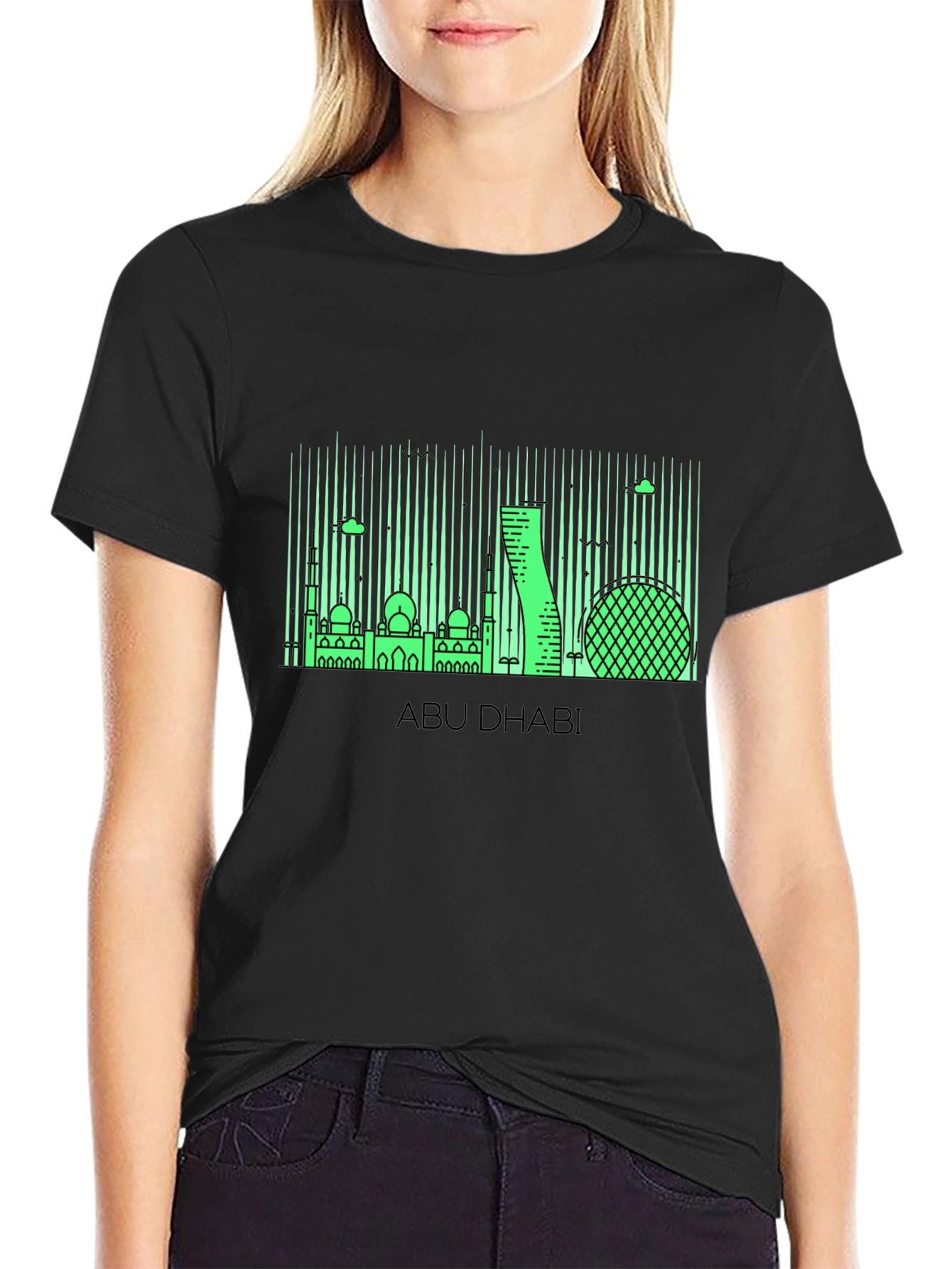 Abu Dhabi Skyline Graphic T-Shirt