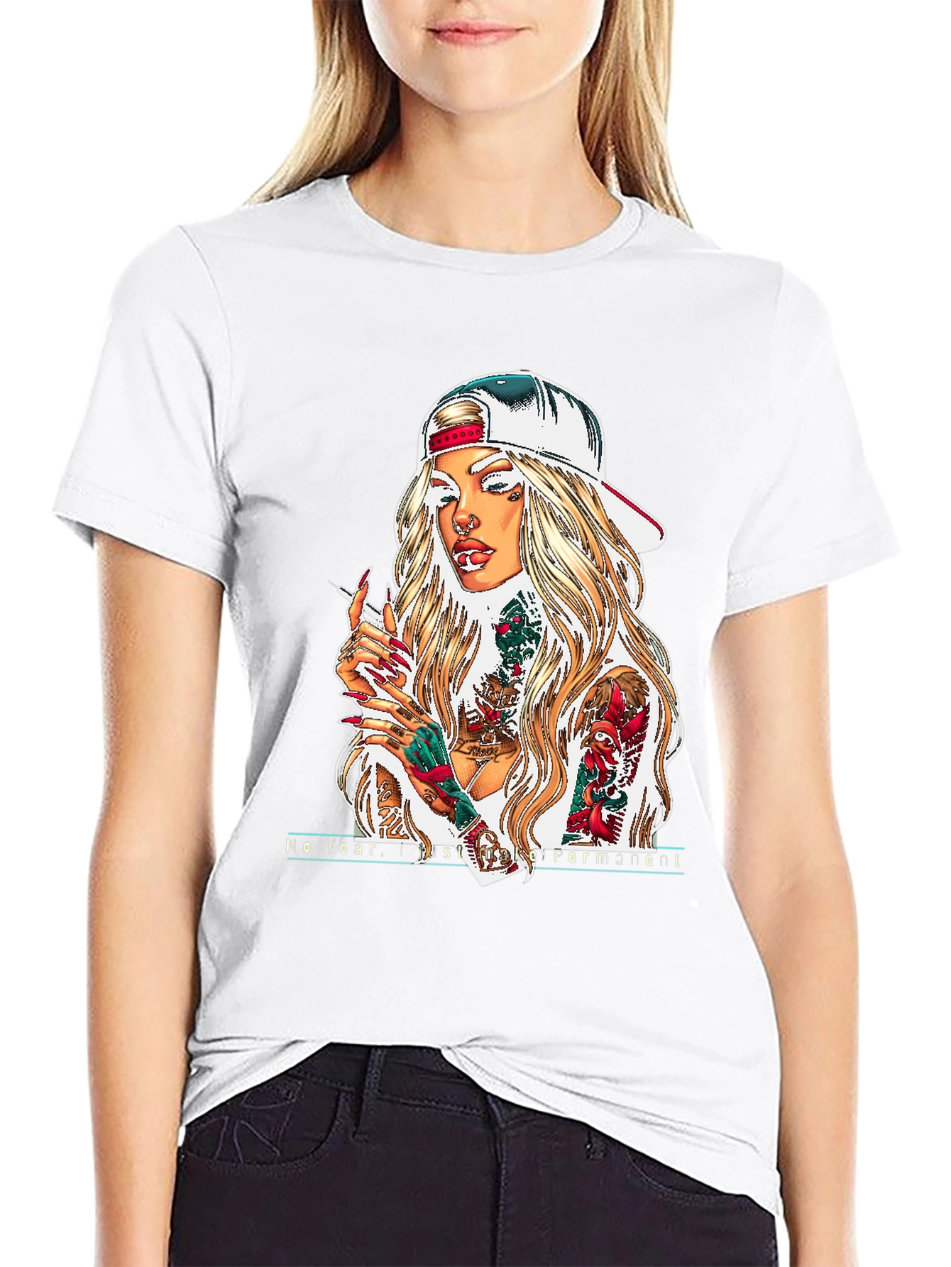 Tattooed Woman Graphic Tee - Black Unisex