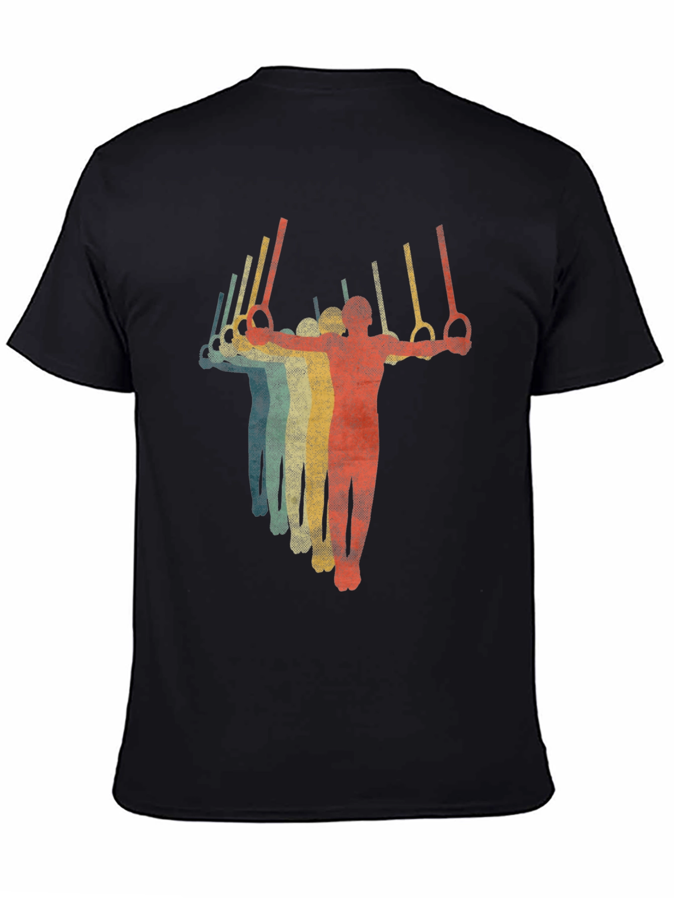Retro Gymnastics Rings T-Shirt - Black