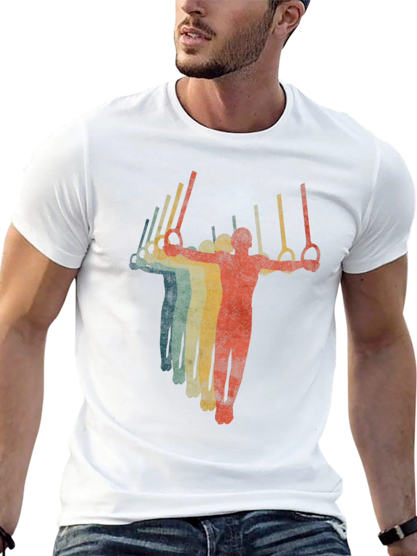Retro Gymnastics Rings T-Shirt - Black