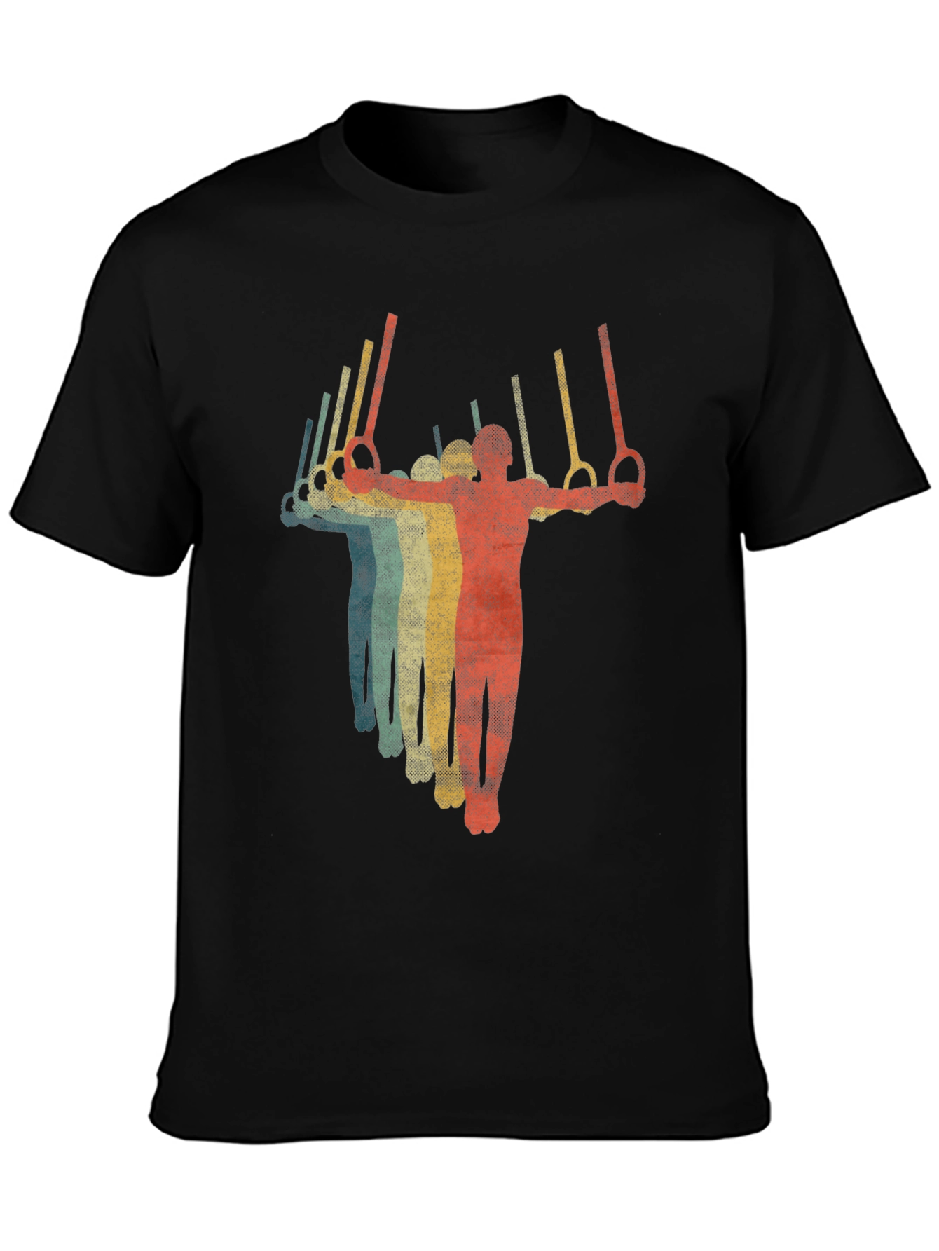 Retro Gymnastics Rings T-Shirt - Black