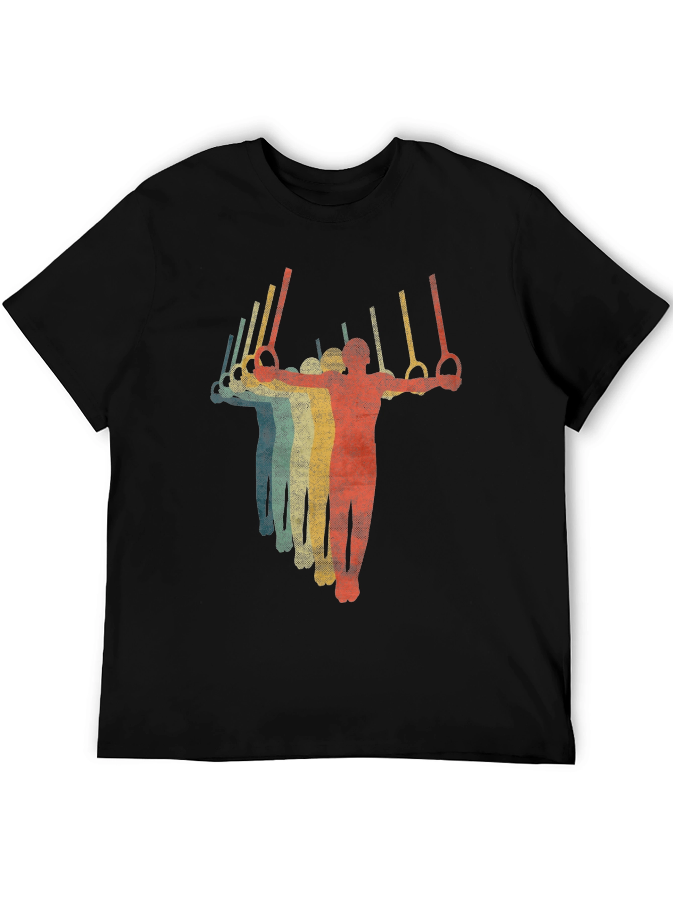 Retro Gymnastics Rings T-Shirt - Black
