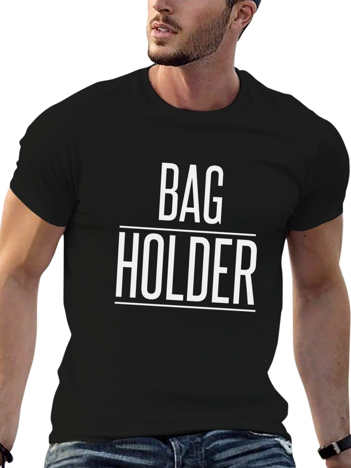 Bag Holder Graphic Tee - Humorous T-Shirt