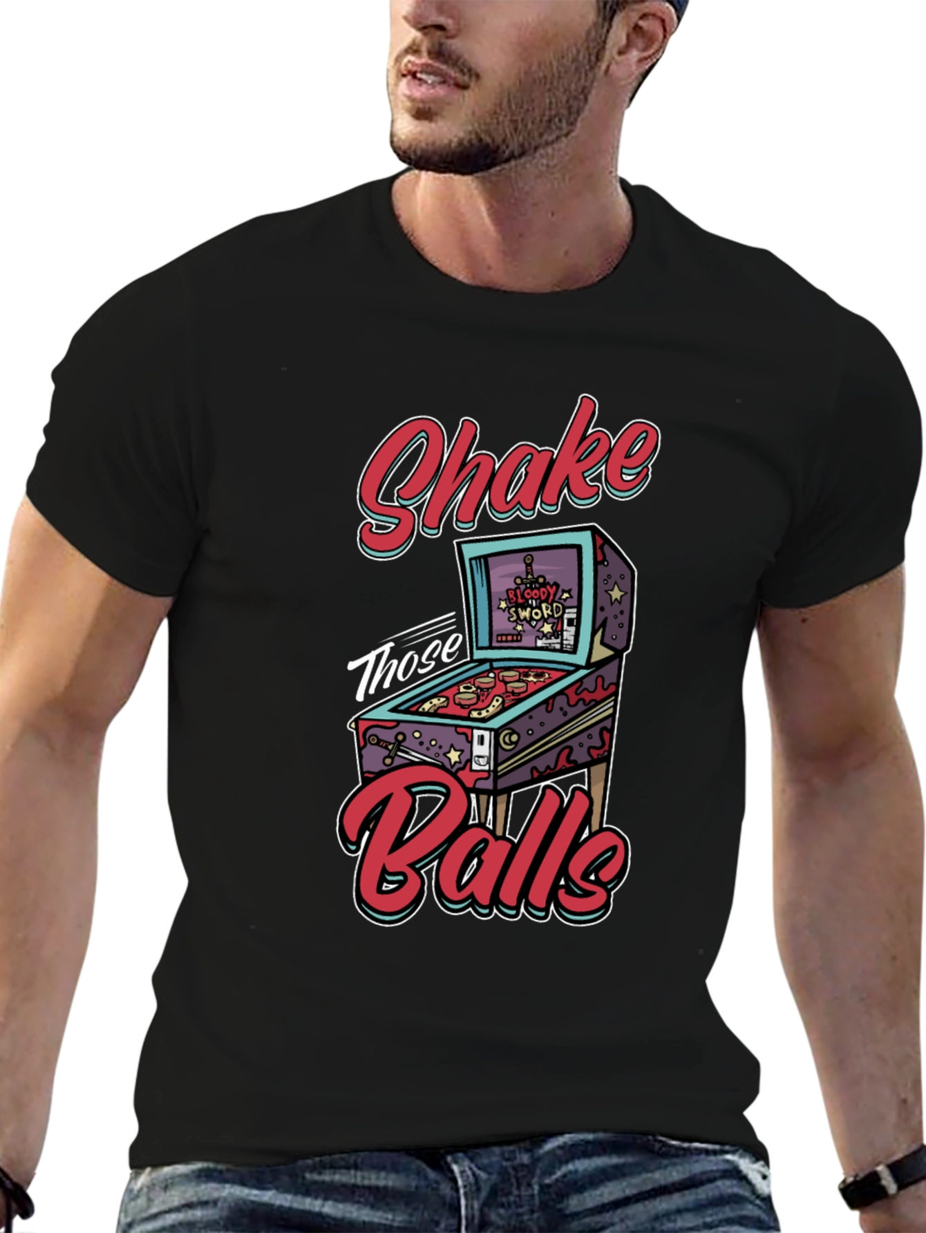 Shake Those Balls T-Shirt Pinball Graphic Tee Funny Gift