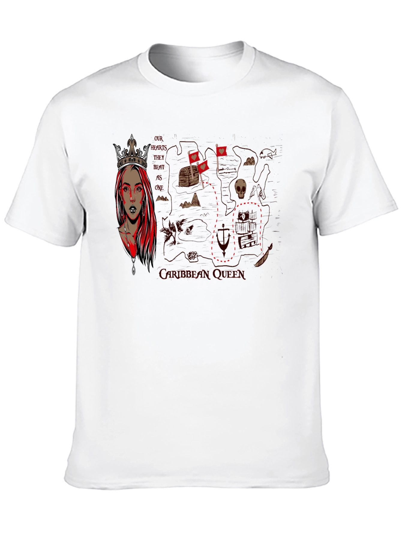 Queen Pirate Map Graphic T-Shirt