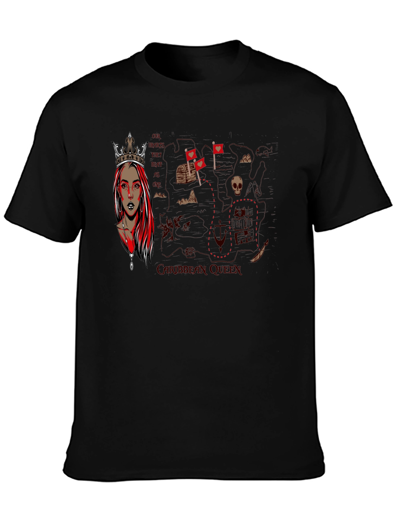 Queen Pirate Map Graphic T-Shirt