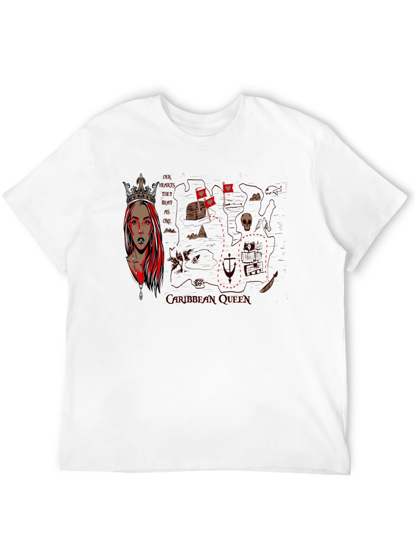 Queen Pirate Map Graphic T-Shirt