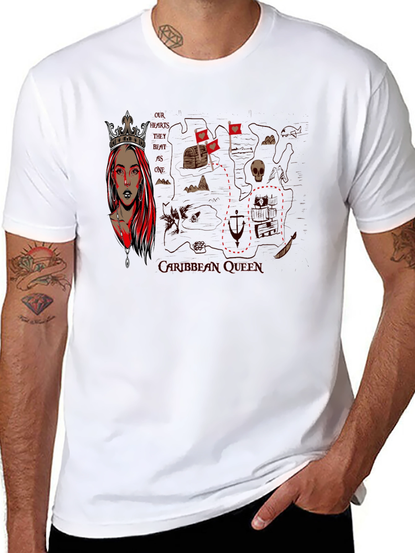 Queen Pirate Map Graphic T-Shirt